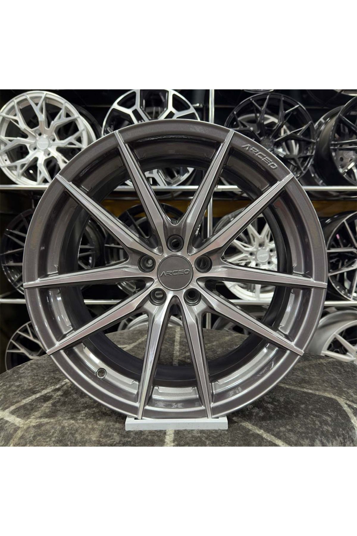 arceo 18 inç 5x112 ARCEO MONACO Gun Metal Elmas Kesim (4 ADET)