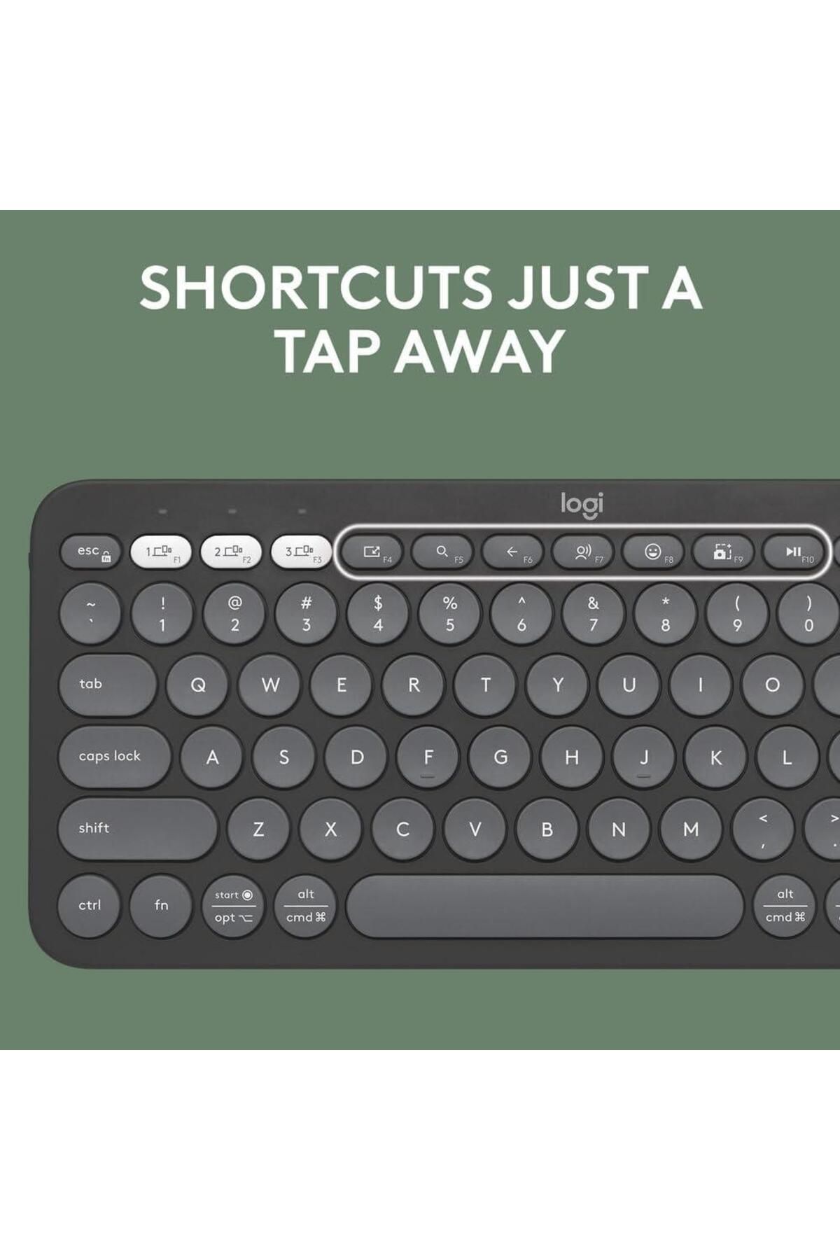 logitech-Pebble Keys 2 K380S, Multi-Device Bluetooth Wireless Keyboard Graphite 3