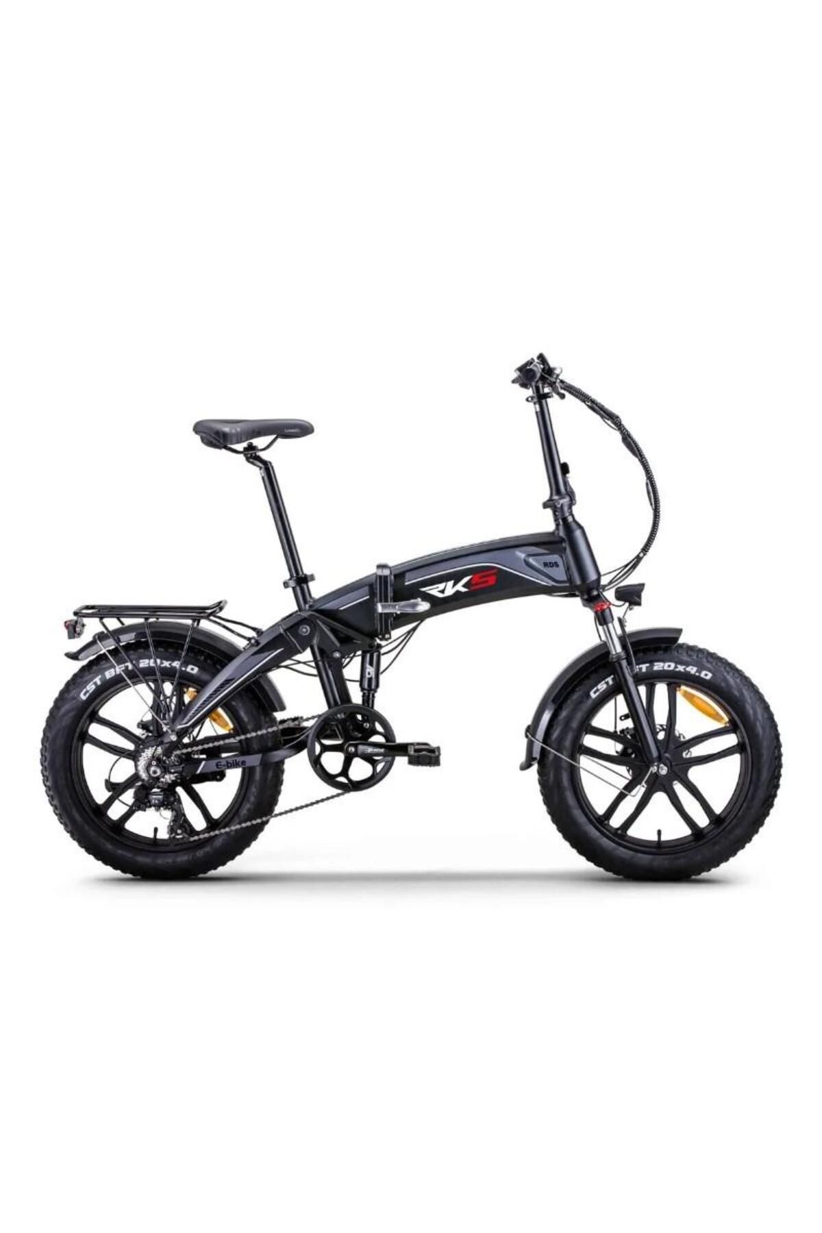 motosergen RKS RD5 20 Jant Fat Bike Elektrikli Katlanabilir Bisiklet 250 Watt 36 Volt 10 Amper Siyah