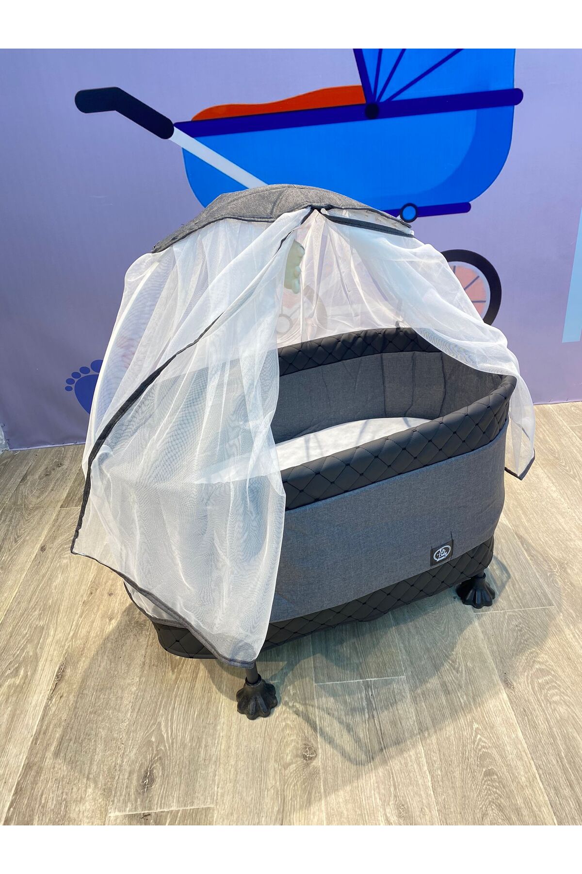 TURHAN BEBE Anne Yanı Cibinlikli Oyuncaklı Ana Dizi Ana Kucağı Beşik Hamak Salıncak fotoğrafı 2 (önizleme)