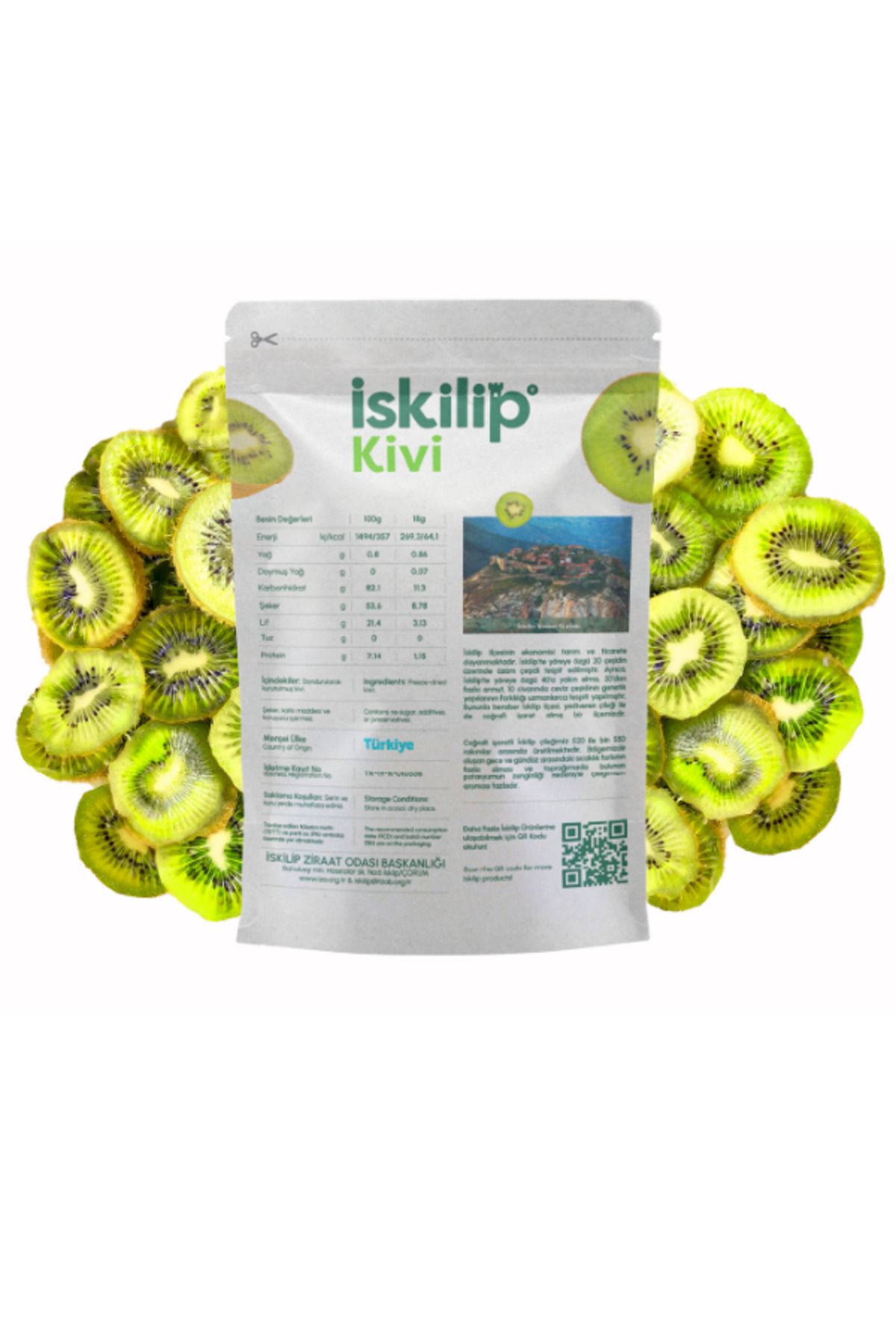 İSKİLİP-Frezee Dried Kiwi - Dried with Drawstring and Freeze, 18 Gr Fruit Chips 2