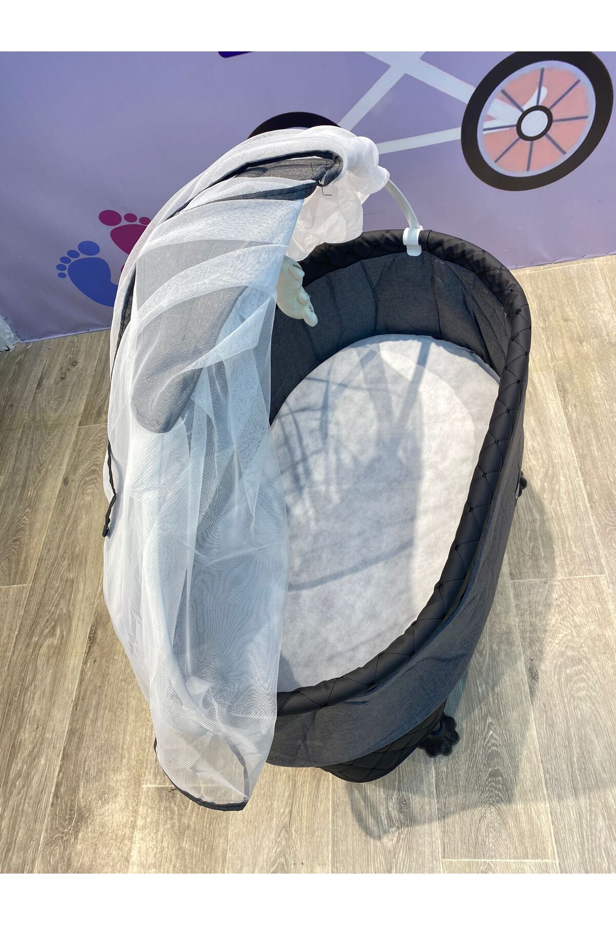 TURHAN BEBE Anne Yanı Cibinlikli Oyuncaklı Ana Dizi Ana Kucağı Beşik Hamak Salıncak fotoğrafı 4 (önizleme)