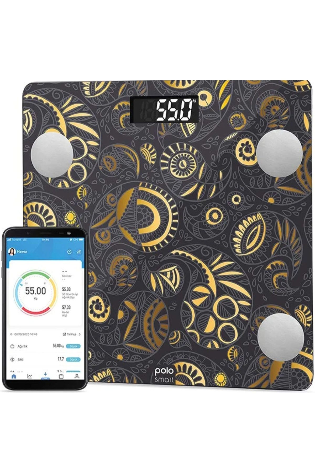 Mebak polo smart Polosmart PSC04 Derin Yağ Ölçer Akıllı Bluetooth Tartı Baskül