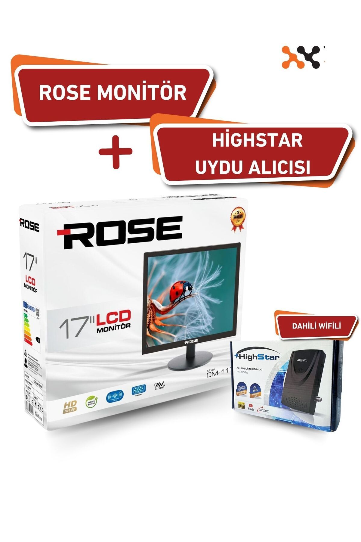 Rose 17" 43 Ekran 12v Full Hd Karavan - Tekne - Yat Lcd Monitör Tv ve Highstar Dahili Wifili Uydu Alıcısı