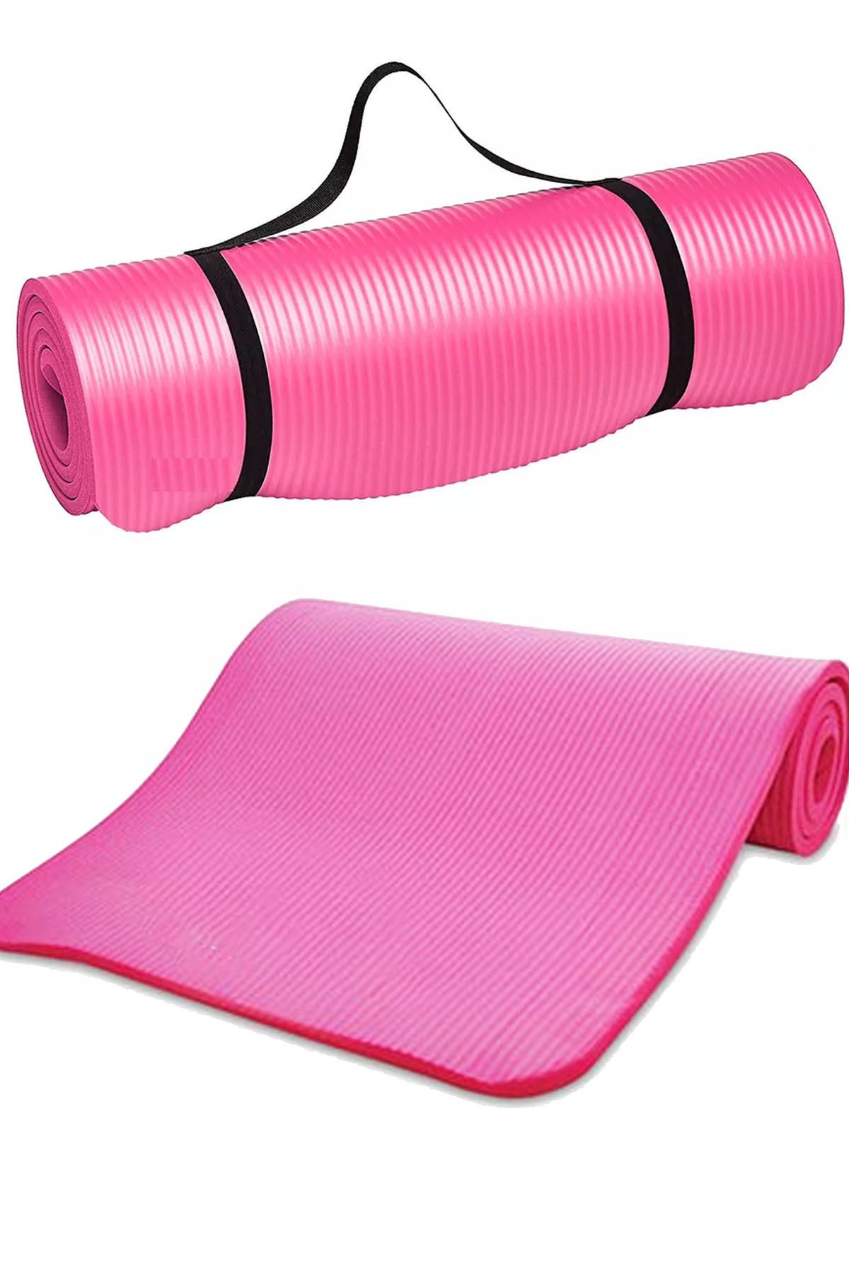 Jet Premium 15 mm Pilates Minderi 1.5 Cm Yoga Matı Taşıma Askılı Egzersiz Minderi Mat Pembe