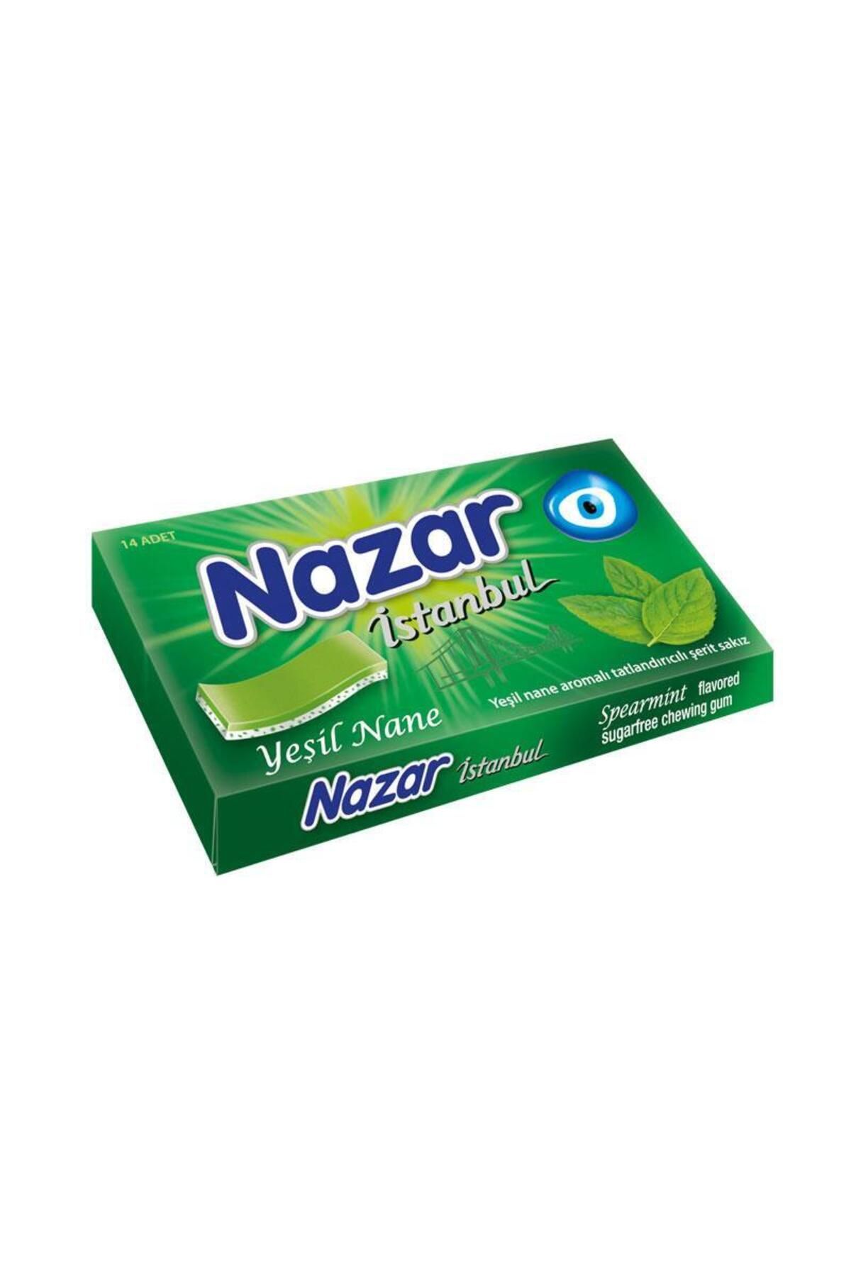 Nazar Yeşil Nane Aromalı Tatlandırıcılı Cüzdan Sakız 18'li 27 gr/ad