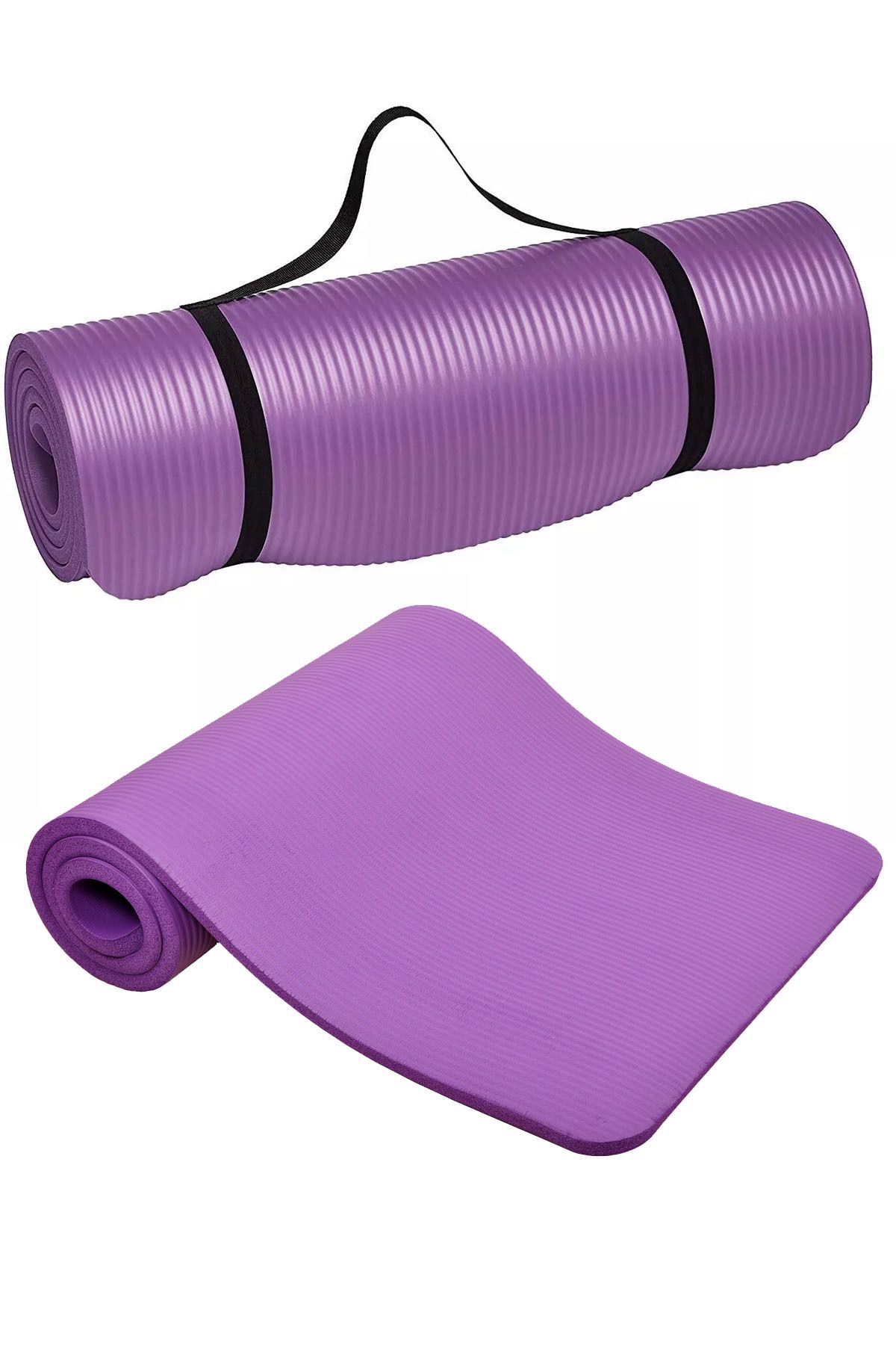 Jet Premium 15 mm Pilates Minderi 1.5 Cm Yoga Matı Taşıma Askılı Egzersiz Minderi Mat Mor