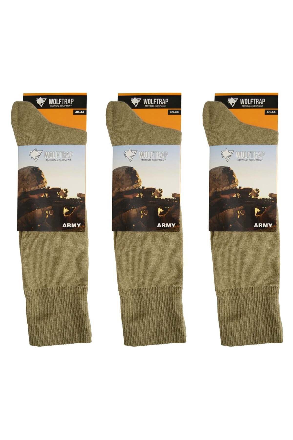 Wolftrap Tactical Set De 3 Șosete Termice Militare De Iarnă, Șosete Termice Groase De Culoare Nisip Masculin - 40-44
