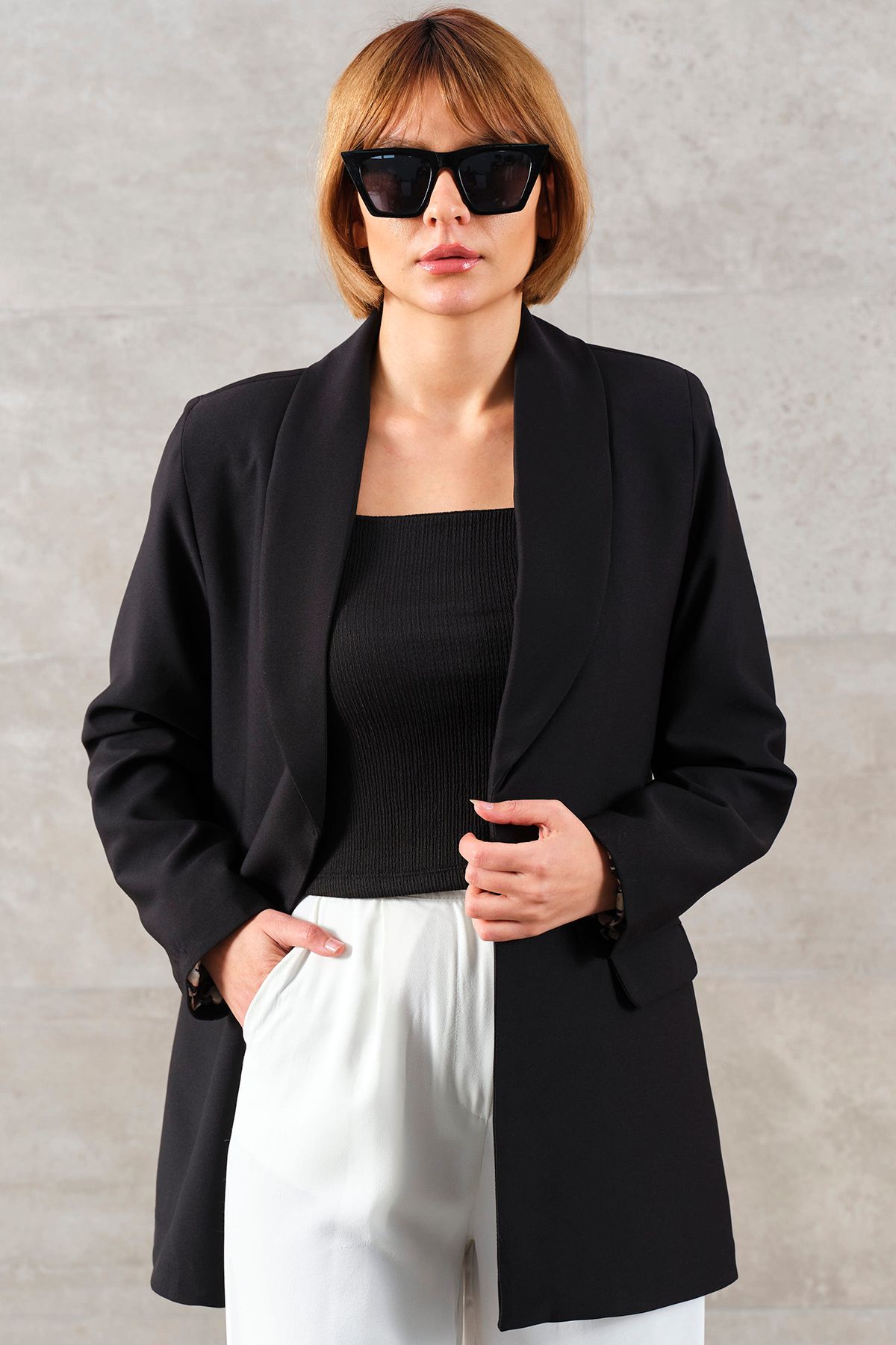 DPARİS-Double Breasted Collar Blazer Jacket 2