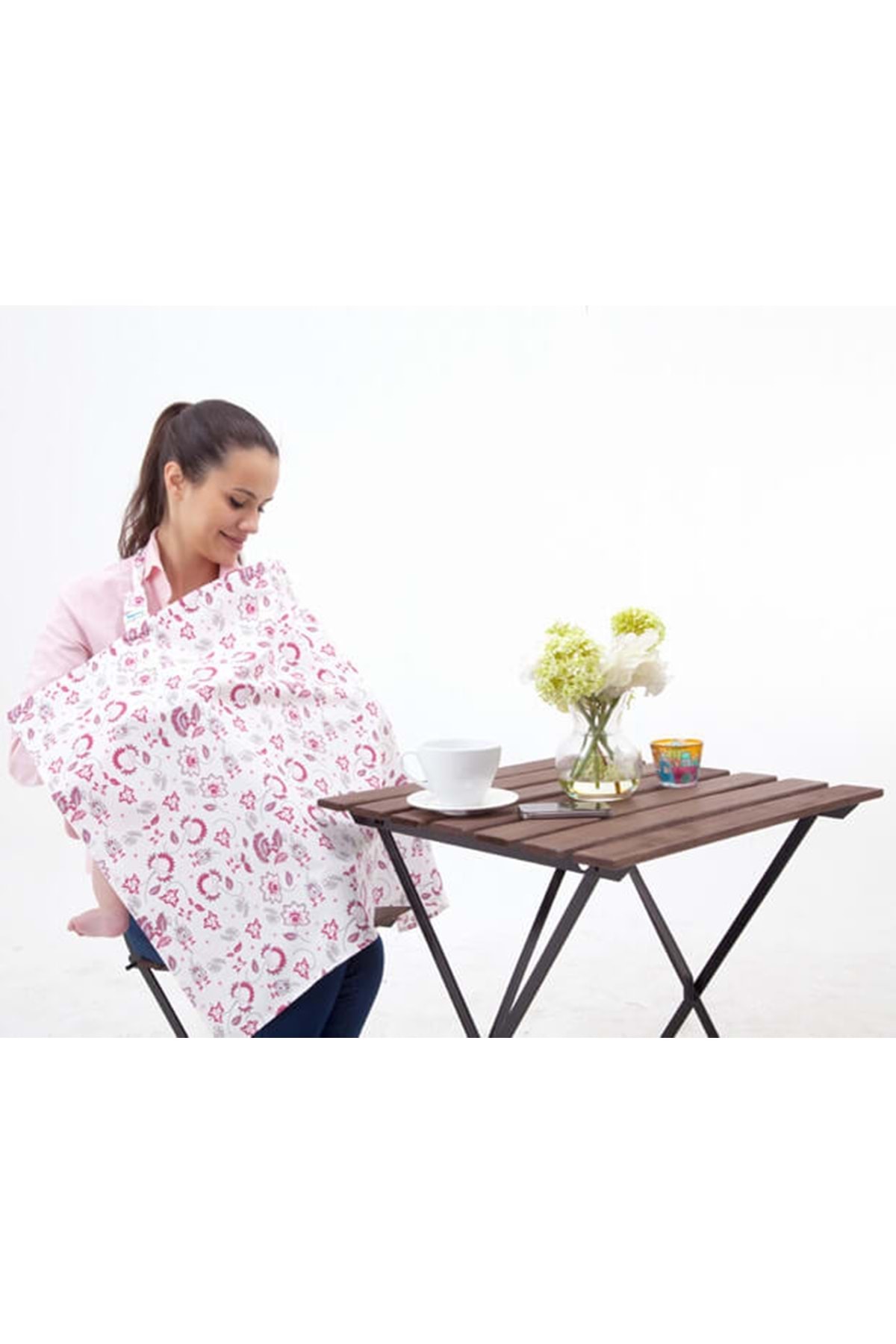 mycey Mavi Düz Emzirme Önlüğü fotoğrafı 3 (önizleme)