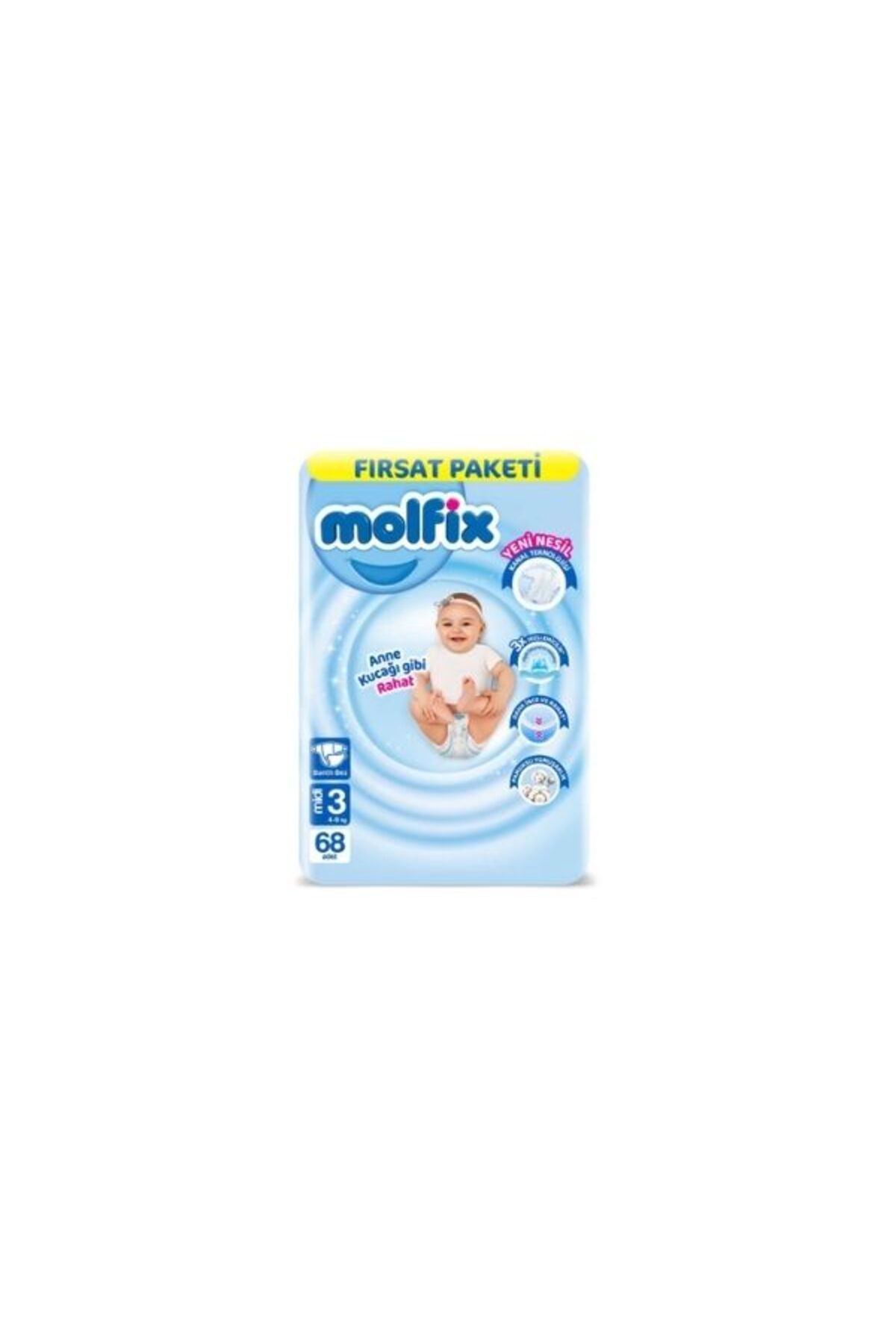 Molfix 3D Fırsat Paketi Midi (3 Beden) 68 Adet