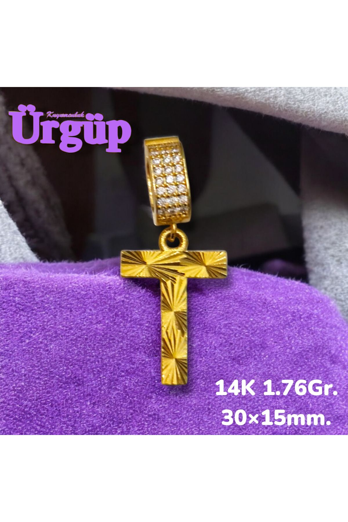 ÜRGÜP TAKI 14AYAR 1.76Gram Altın T Harfi Kolye Ucu