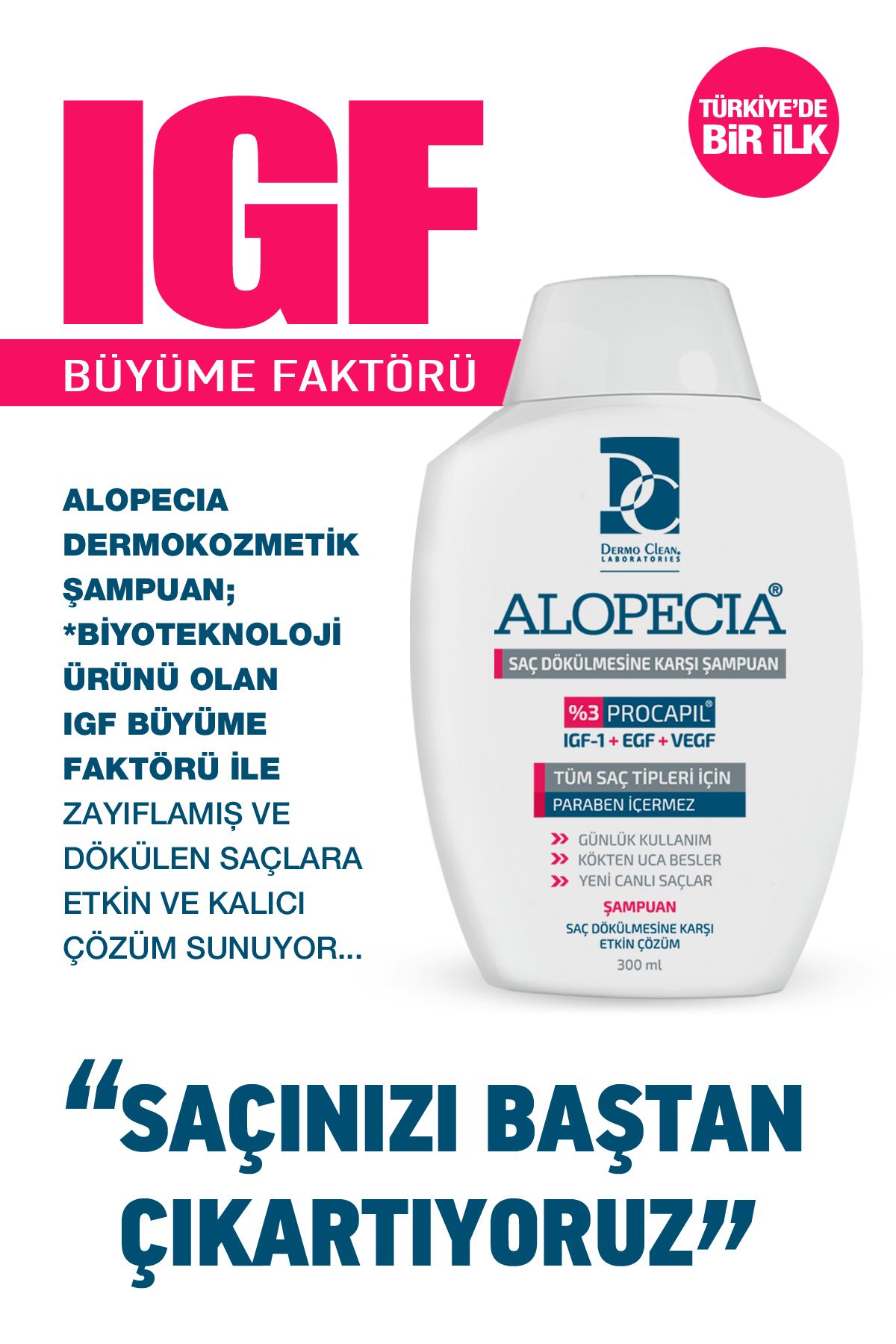 Alopecia Saç Dökülmesine Karşı Igf Ve Procapil Içerikli Saç Bakım Şampuanı 300 ml-3