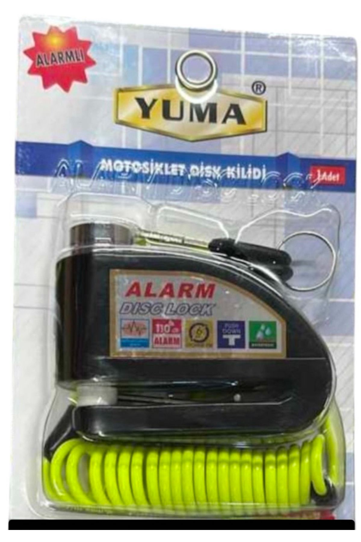 Yuma Alarmli Motorsi̇klet Di̇sk Ki̇li̇di̇ Uyumlu