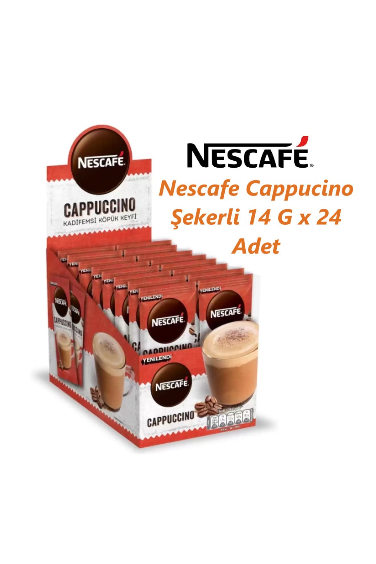 Nescafe Cappucino Şekerli 14G x 24 Adet