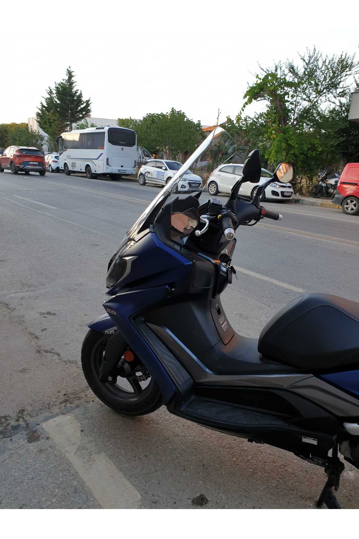 Kymco Downtown 250i Siperlik Ön Cam 2016 2025 Model 78cm Şeffaf Renkli 4mm UZUN CAM