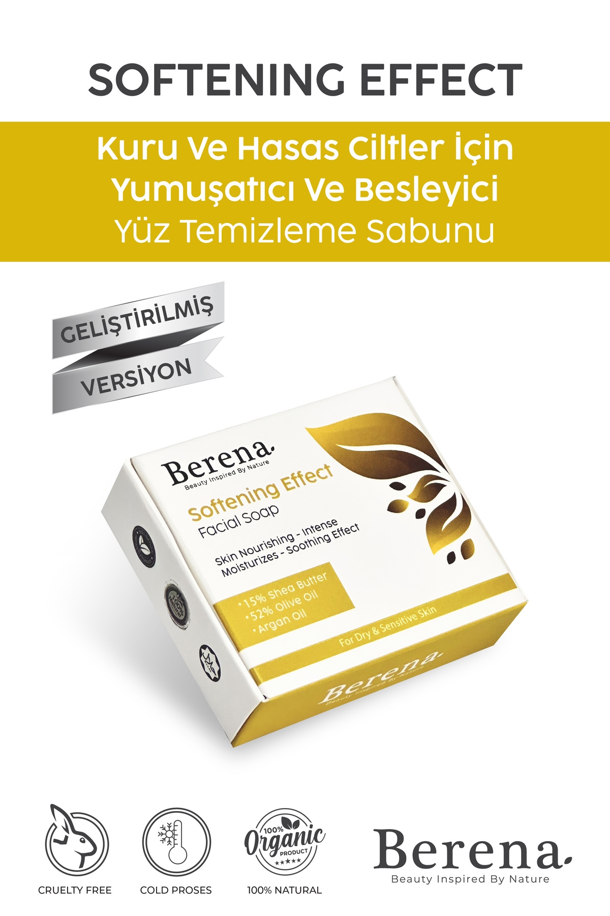 BERENA-100% Natural Soap - Deeply Cleansing and Moisturizing Your Face for Dry Skin 1