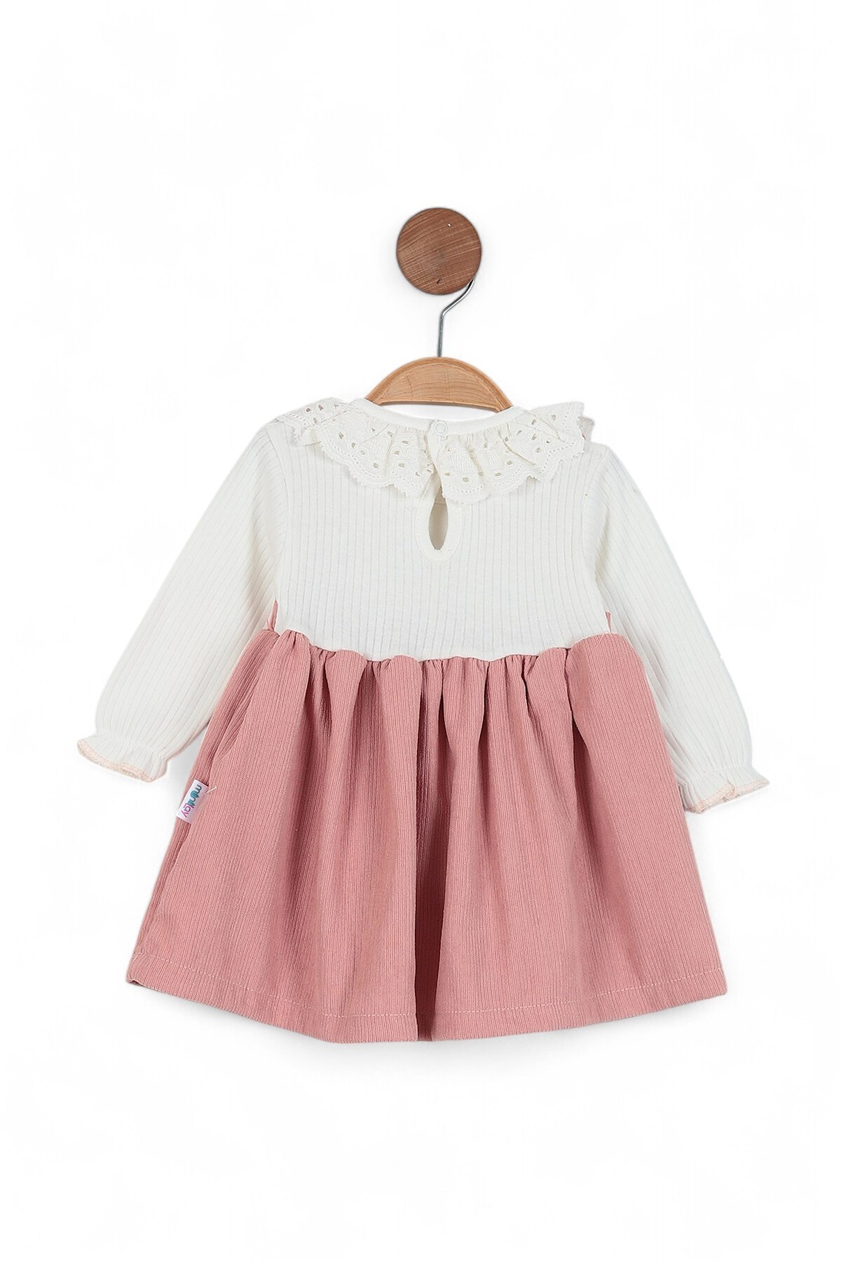 Egelite Kız Bebek Fitilli Dokulu Mevsimlik Dantel Detaylı Doğum Günü Elbisesi fotoğrafı 4 (önizleme)