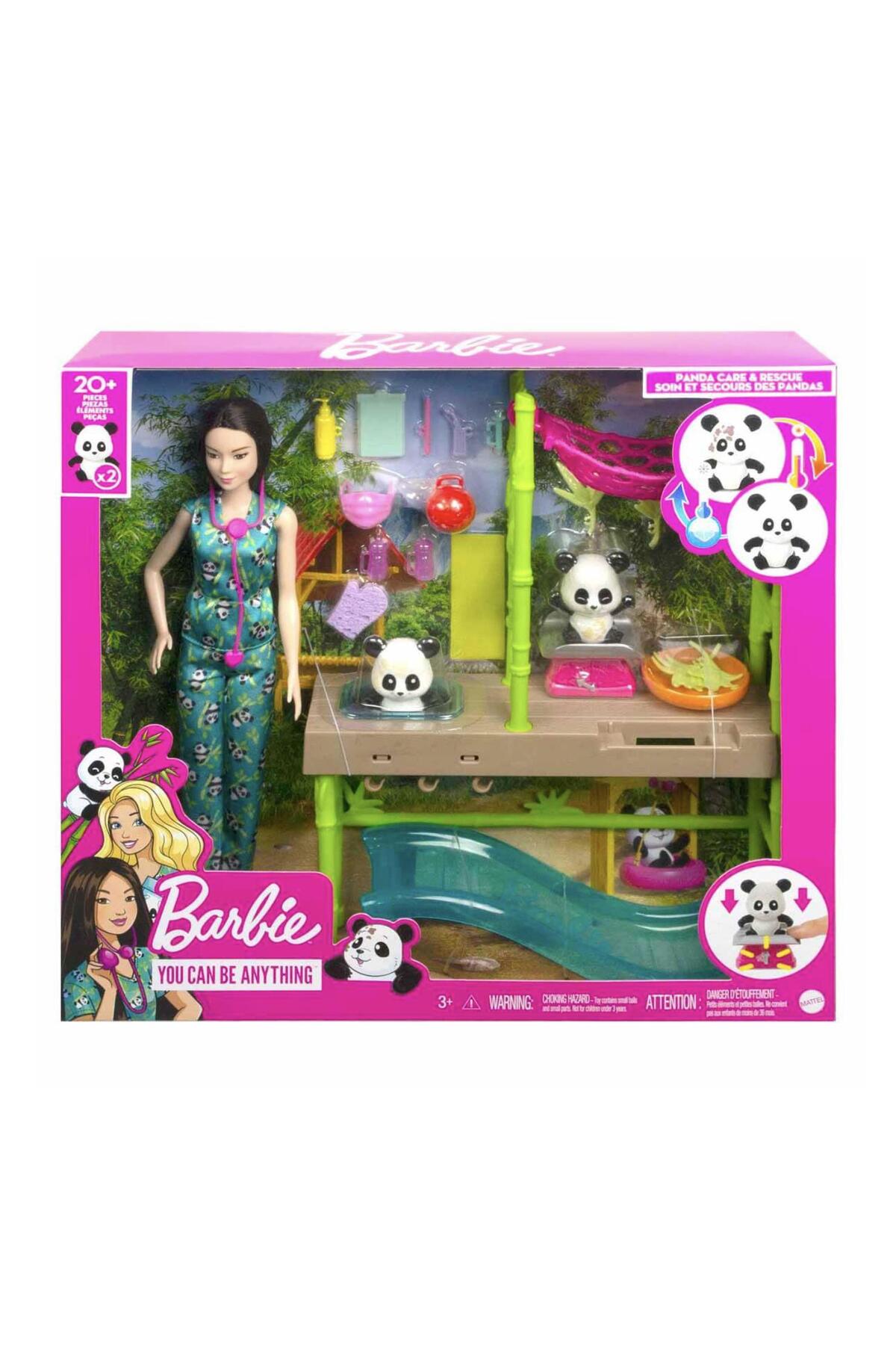Barbie ® Panda Bakımı oyun seti ve aksesuarları, renk değişimi özelliği ve 20'den fazla parça HKT77 fotoğrafı 6 (önizleme)