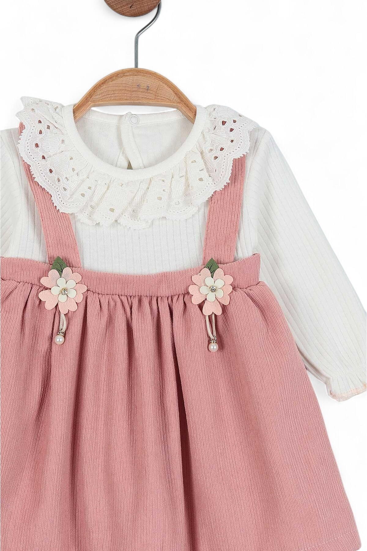 Egelite Kız Bebek Fitilli Dokulu Mevsimlik Dantel Detaylı Doğum Günü Elbisesi fotoğrafı 3 (önizleme)