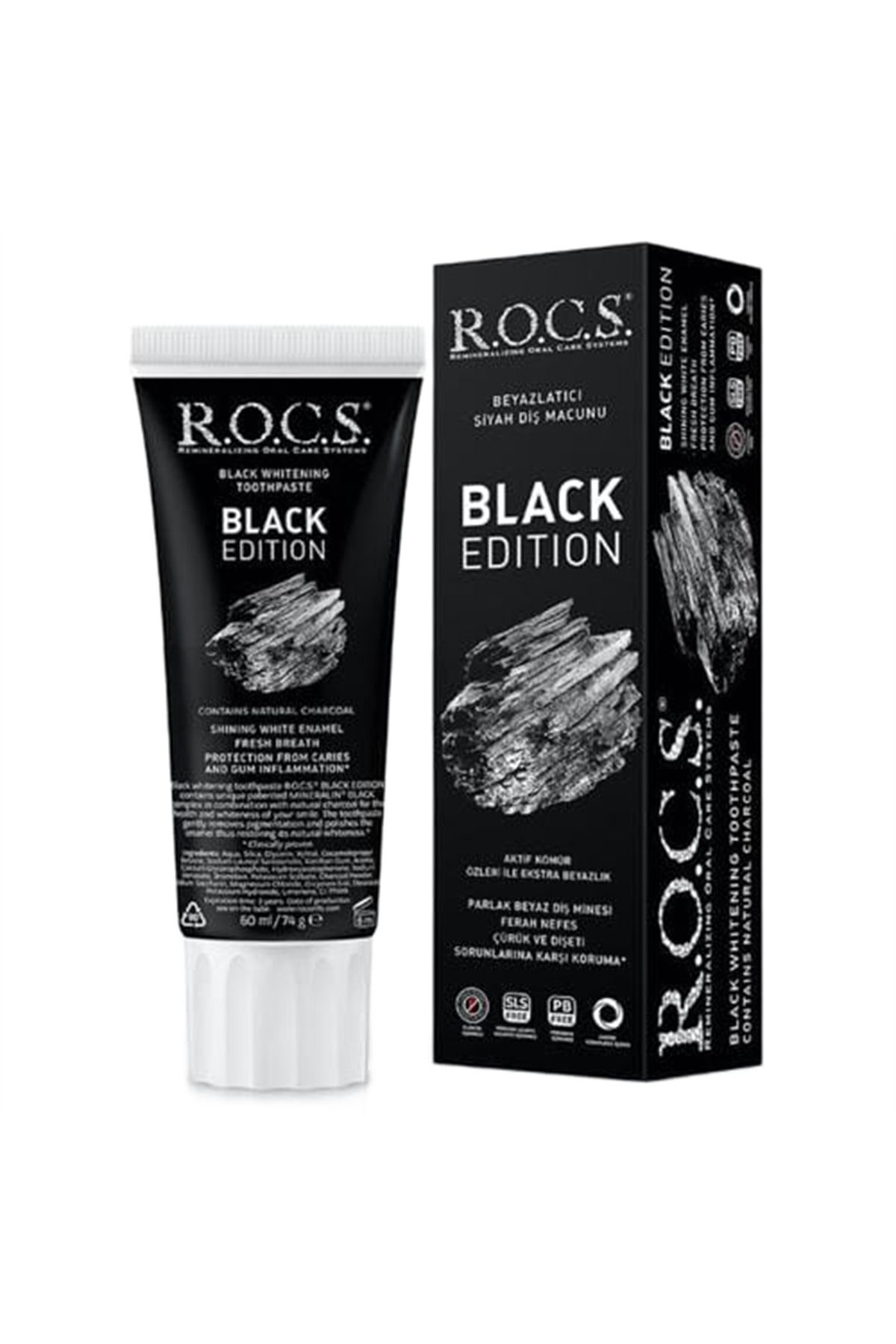 Genel Markalar Rocs Black Edition Kömür Özlü Beyazlatıcı Diş Macunu +18 Yaş