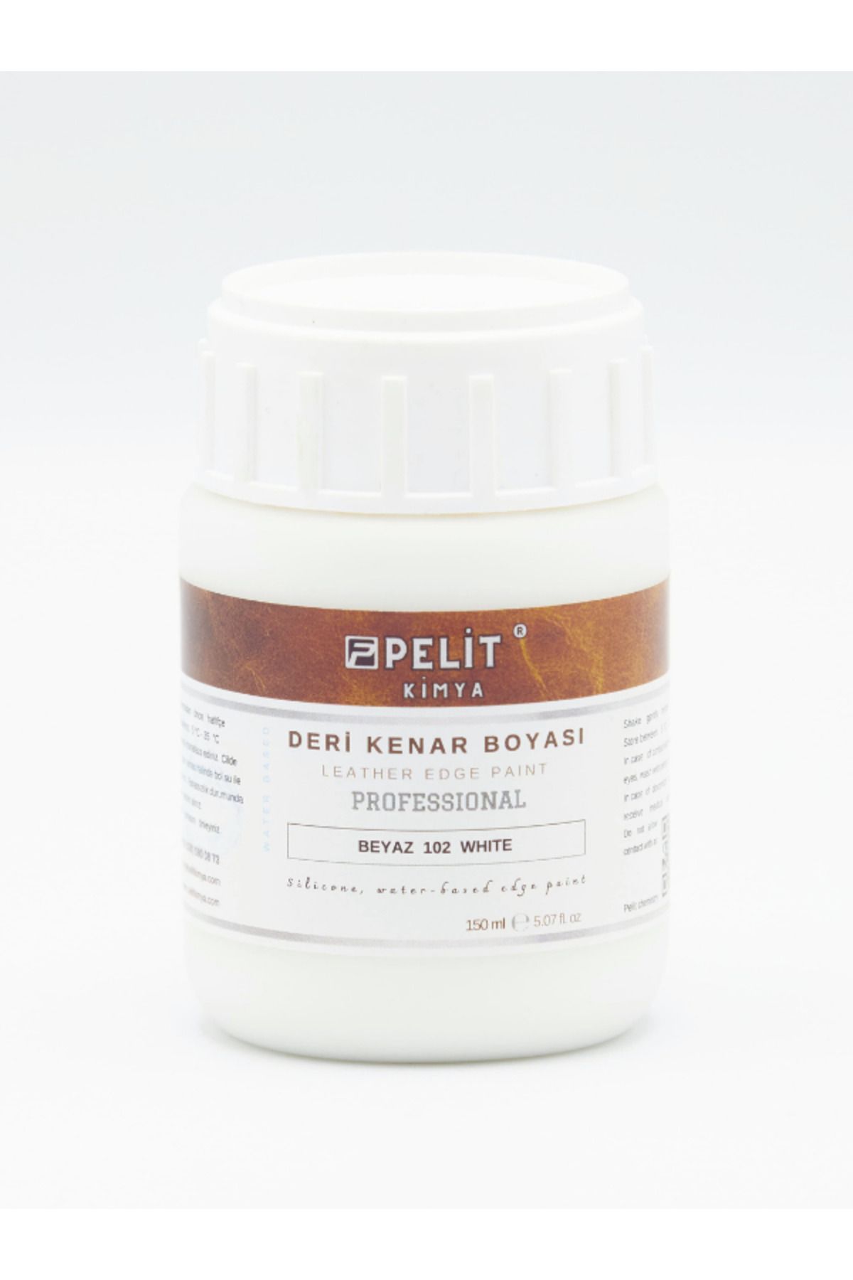 Pelitkimya Beyaz Deri Kenar Boyası 150 ml Leather Edge Paint White