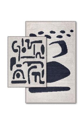 Bluenity CoolShape Doğal Pamuklu 2'li Banyo Paspas Seti 60x100+50x60 Cm - Ant...