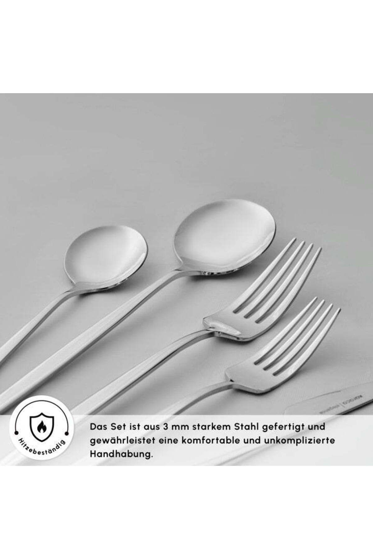 Karaca-Braga Besteckset Mit Box Set 84-teilig Edelstahl Besteck Set 6