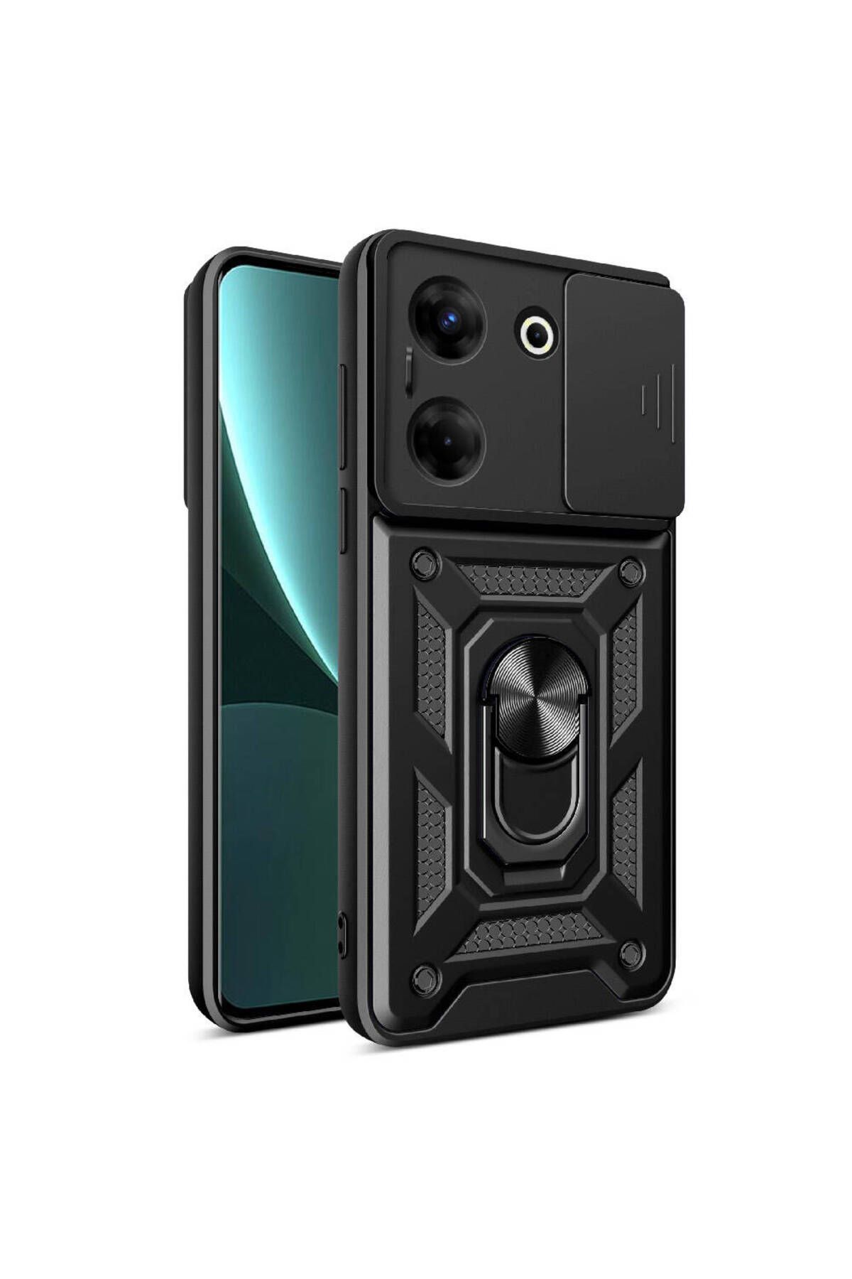 UnDePlus Tecno Camon 20 Pro 4G Kılıf Kamera Korumalı Zırh Tank Sürgülü Vega Kapak