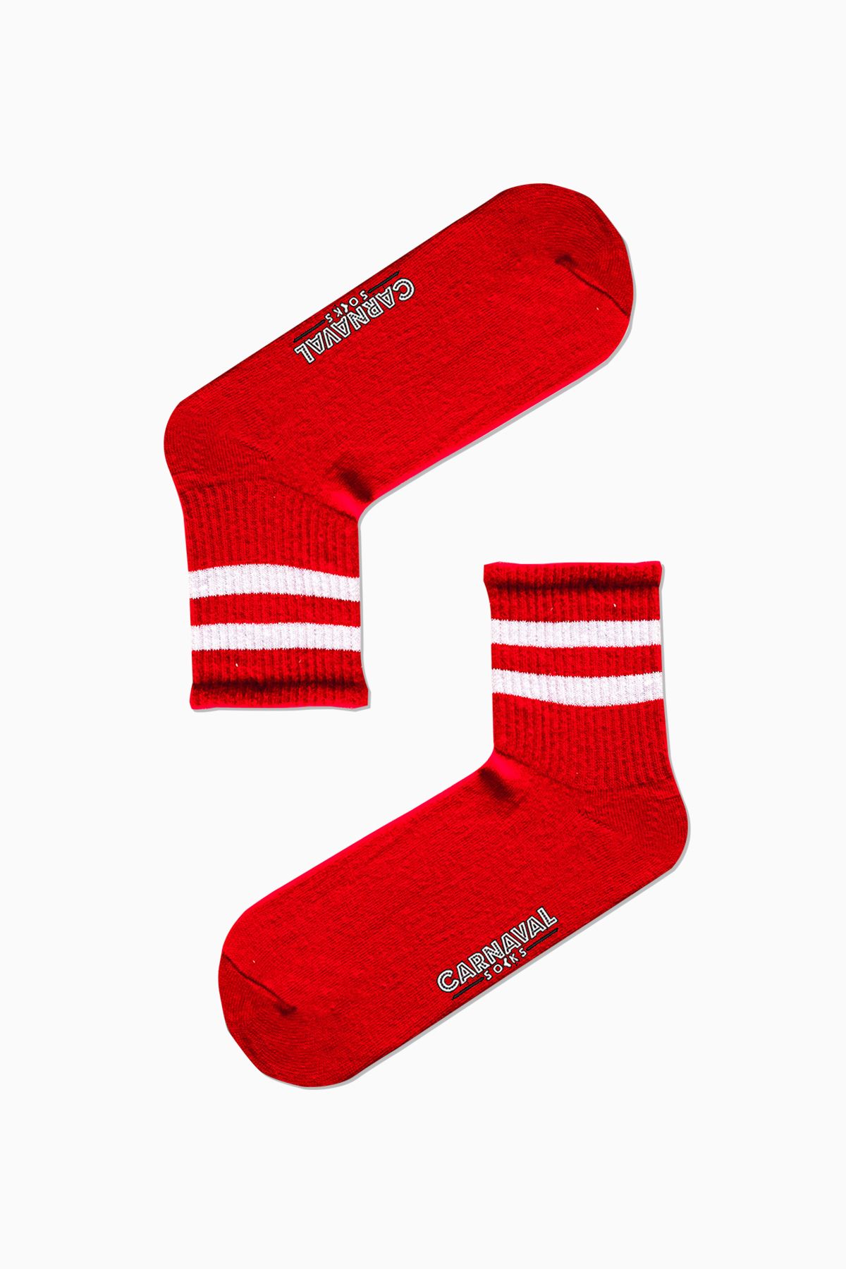CARNAVAL SOCKS-Червени двойни раирани шарени цветни спортни чорапи 1
