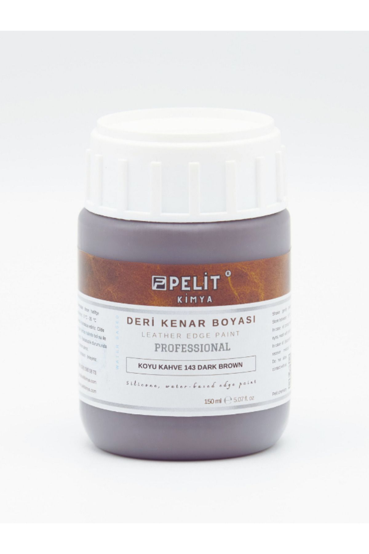 Pelitkimya Koyu Kahve Deri Kenar Boyası 150 ml Leather Edge Paint Dark Brown