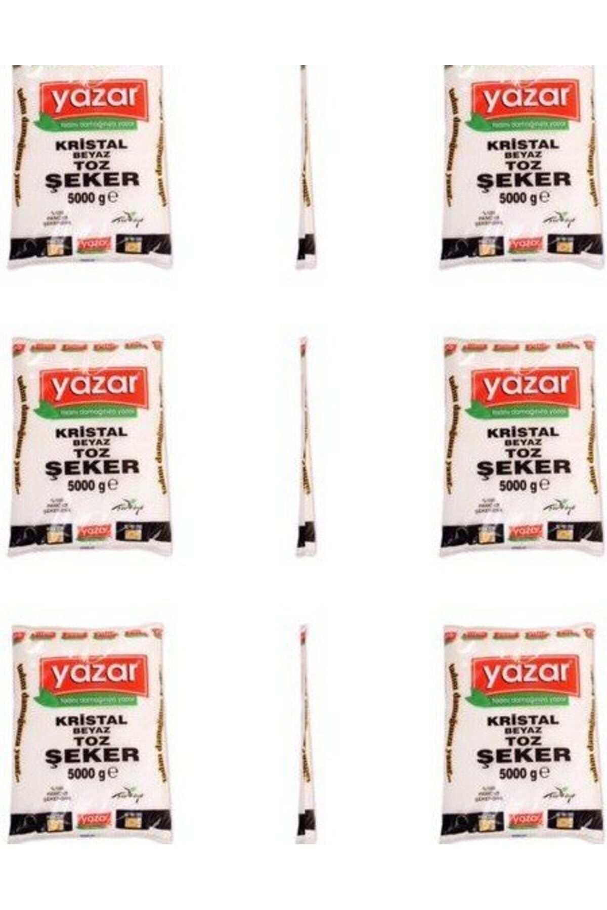 YAZAR Kristal Toz Şeker 5 Kg X 6 Paket