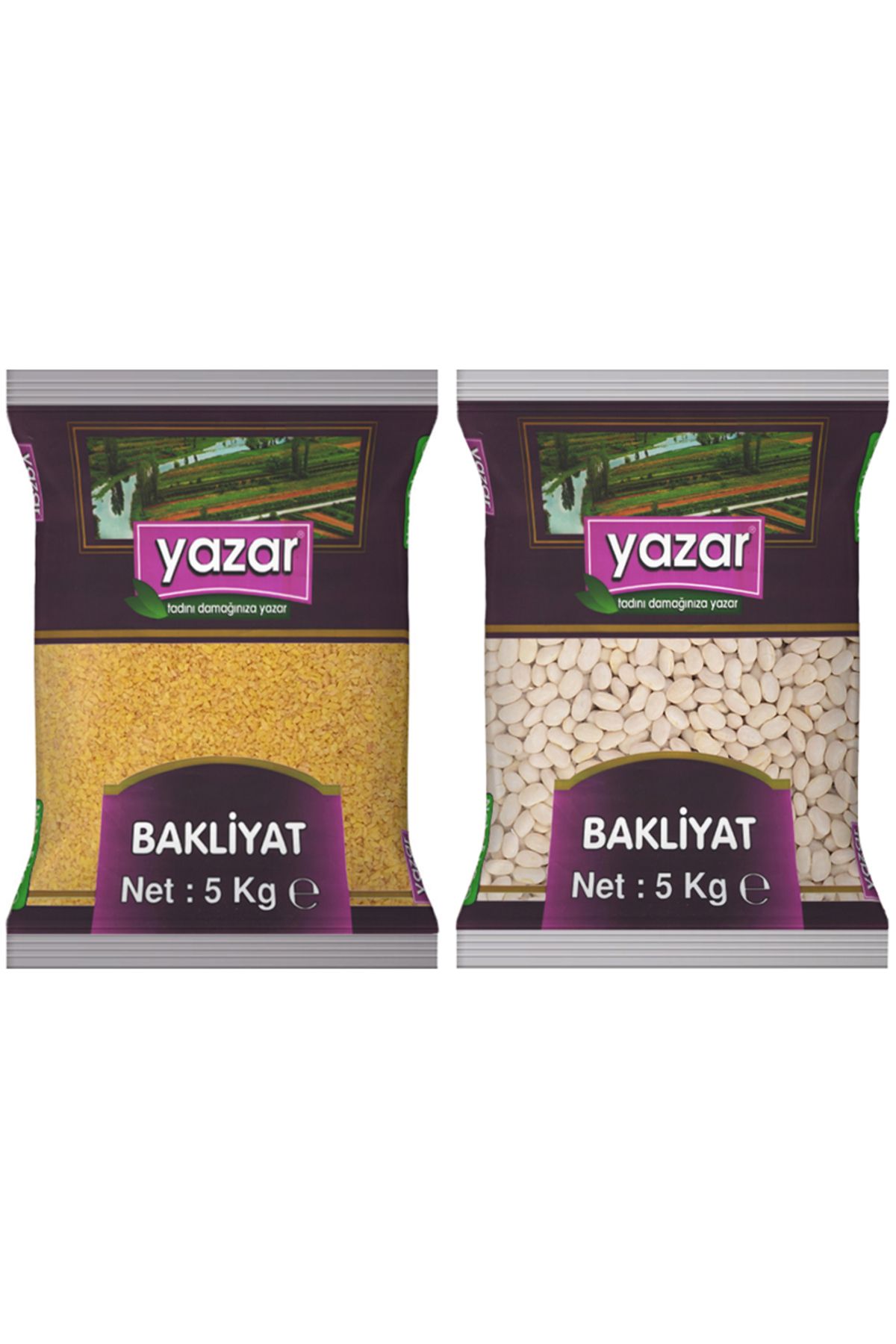 YAZAR Pilavlık Bulgur 5 Kg. + Çumra Fasulye 5 Kg.