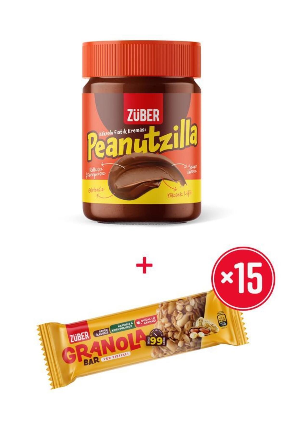 Züber Peanutzilla x1+ Yer Fıstıklı Granola Bar x15