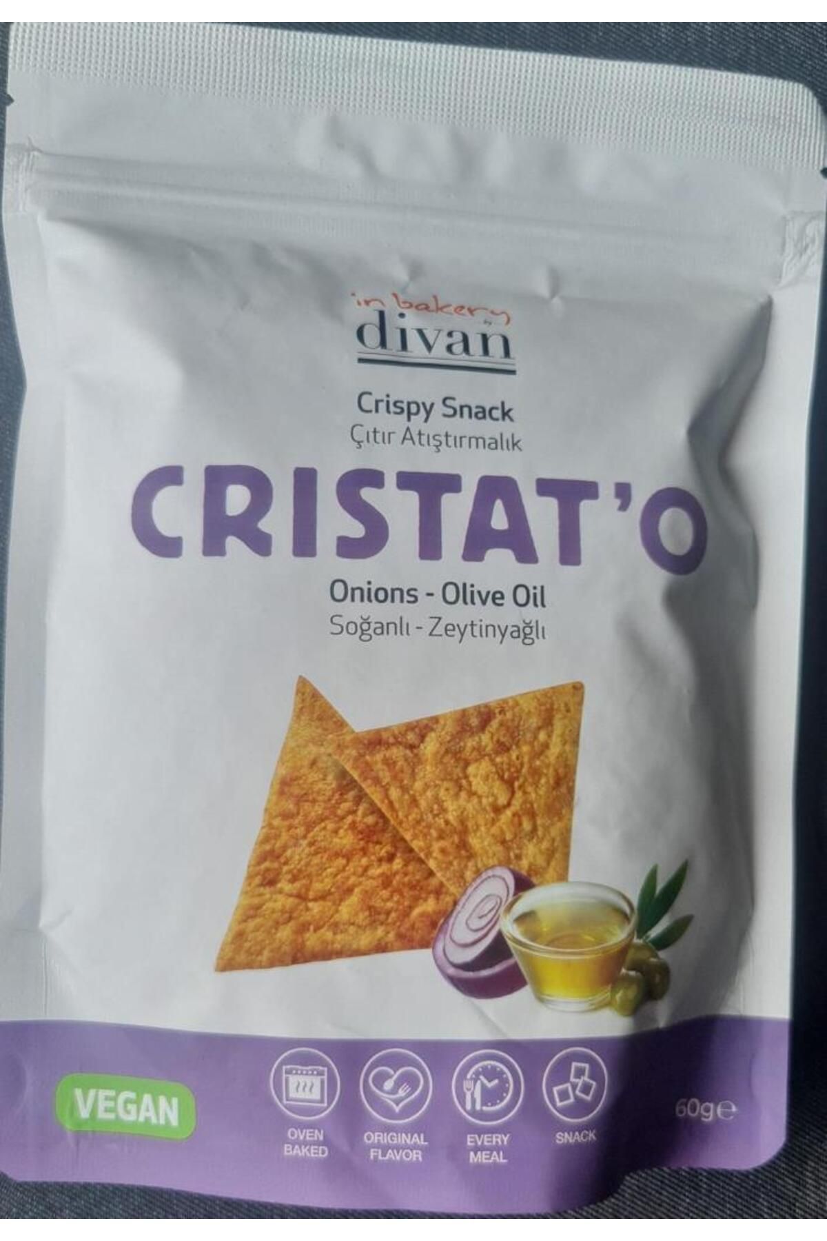 In Bakery By Divan CRISTAT'O Soğanlı-Zeytinyağlı Çıtır Atıştırmalık 60gr (Vegan)