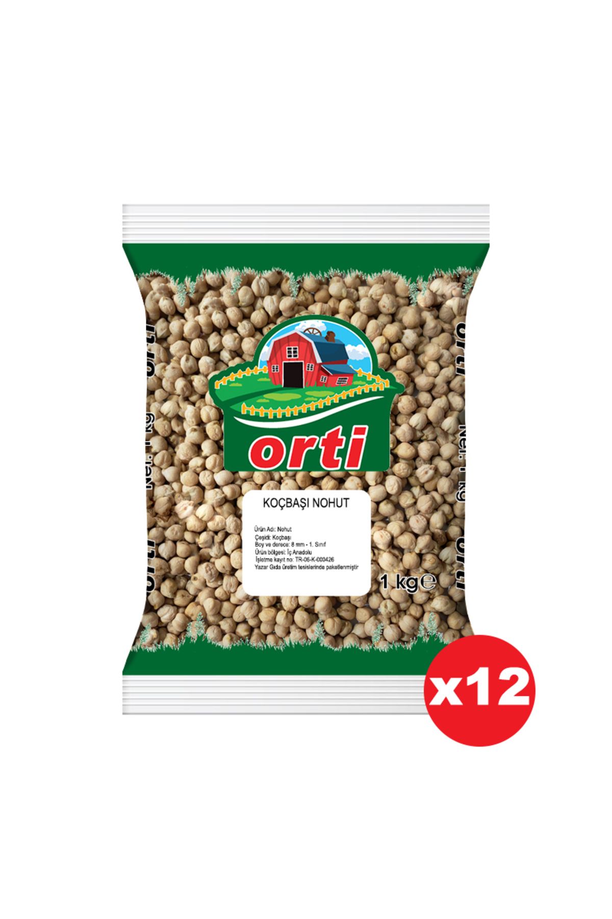 orti Koçbaşı Nohut 1 Kg. x 12 Adet