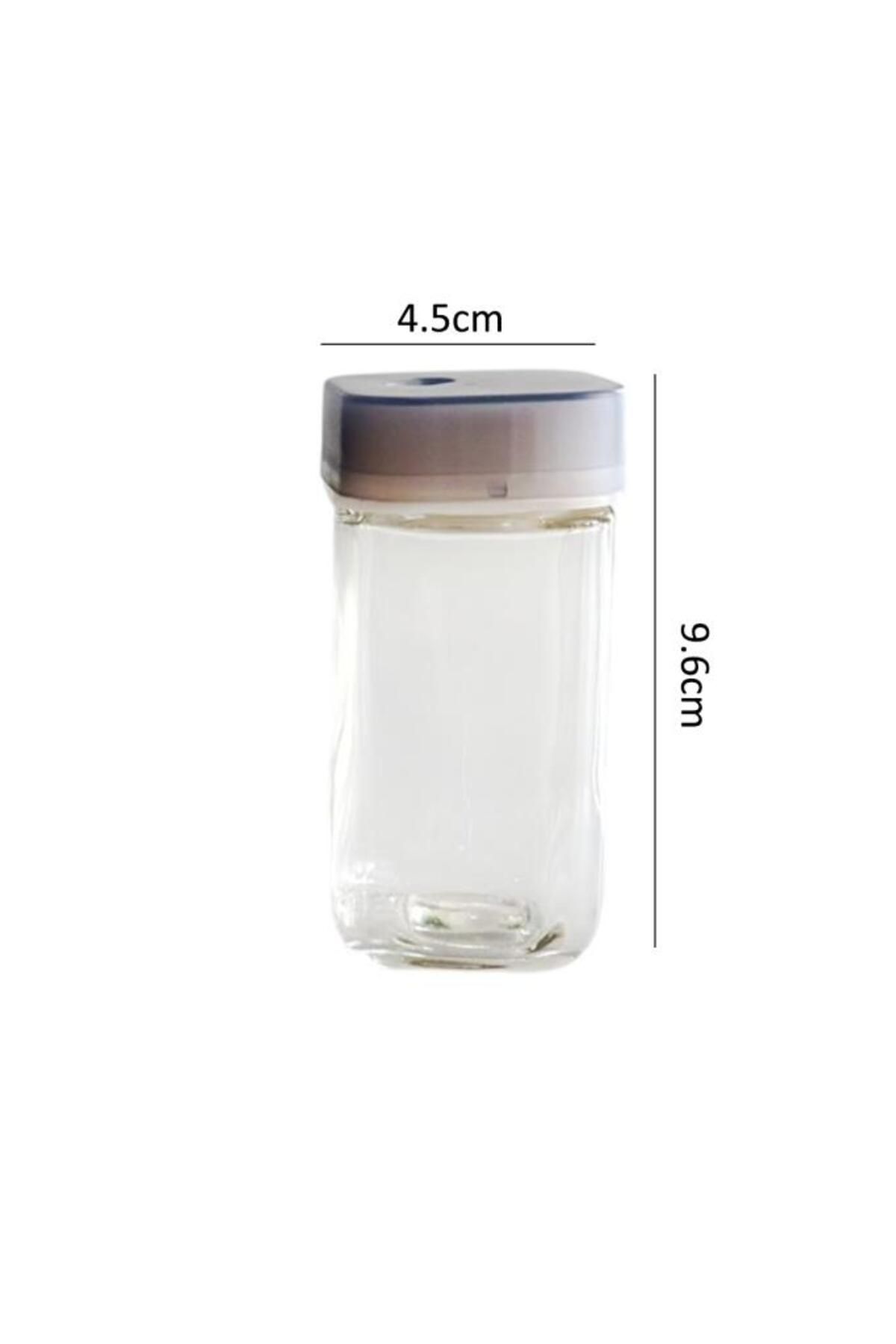 Digithome-Set of 12 Rolling Glass Square Spice Dispensers with Label 120ml Thn86502 C- 1-1-18 4