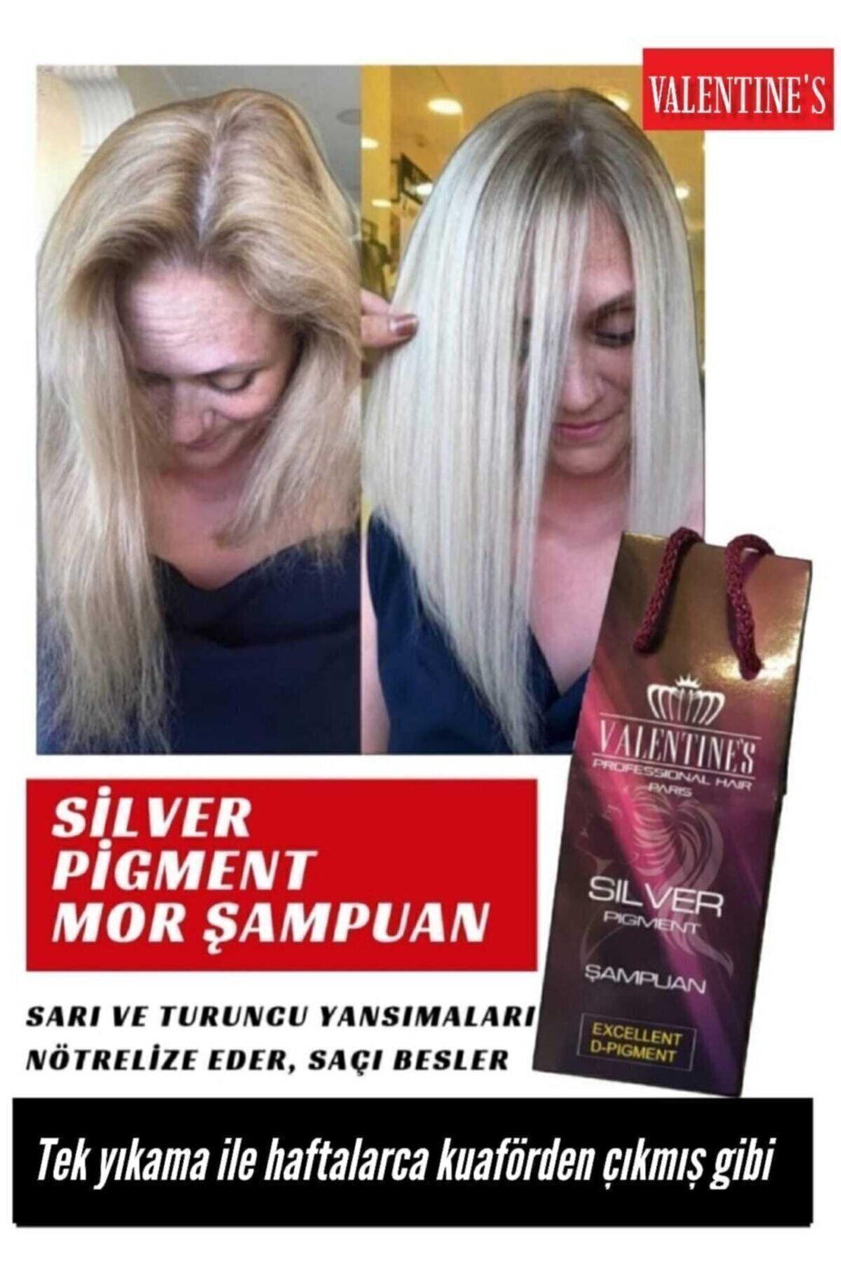 VALENTINES PROFESSIONAL Premium Silver Pigment Mor Şampuan / Her Yıkamada Kuaförden Yeni Çıkmış Gibi-2