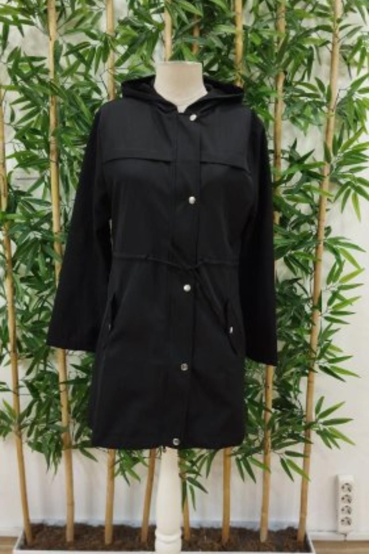 Mossta-Black Bondit Jacket - Hooded, Zippered and Buttoned Pocket Detail 5