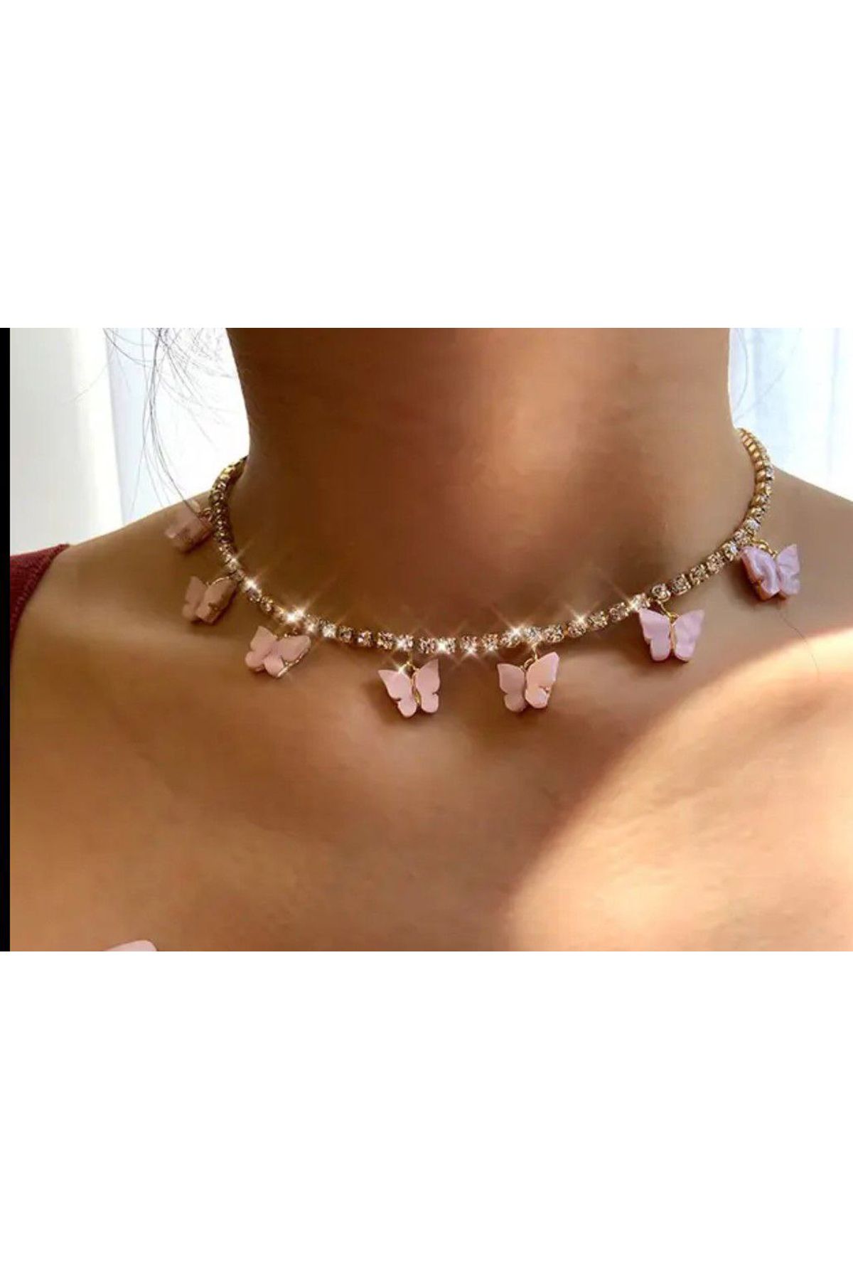 Shiklik MODA Şıklığınızı Tamamlayacak Taşlı Kelebek Kolye