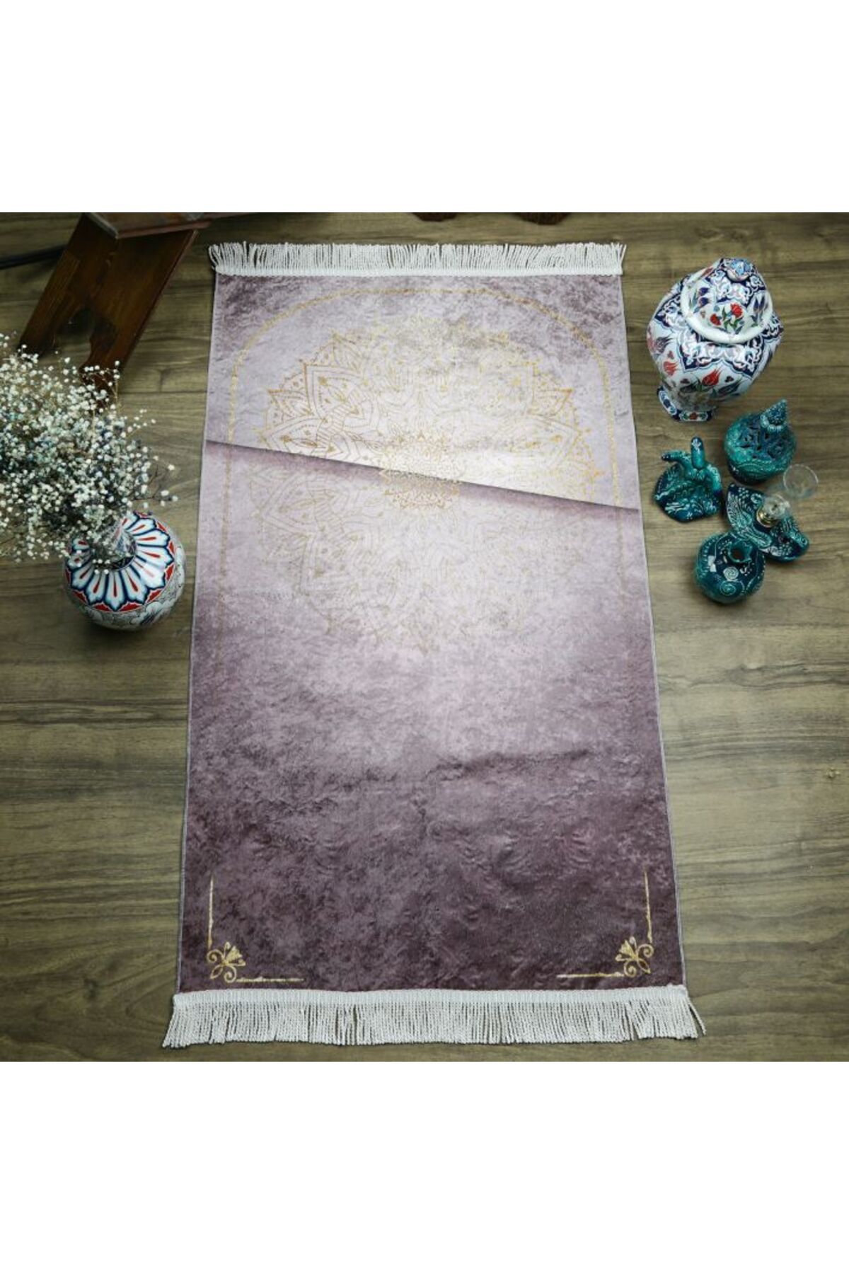 İkranur-Covor de rugăciune Zestre Feyruz Dusty Rose 65x115 Cm - 320 gr 1