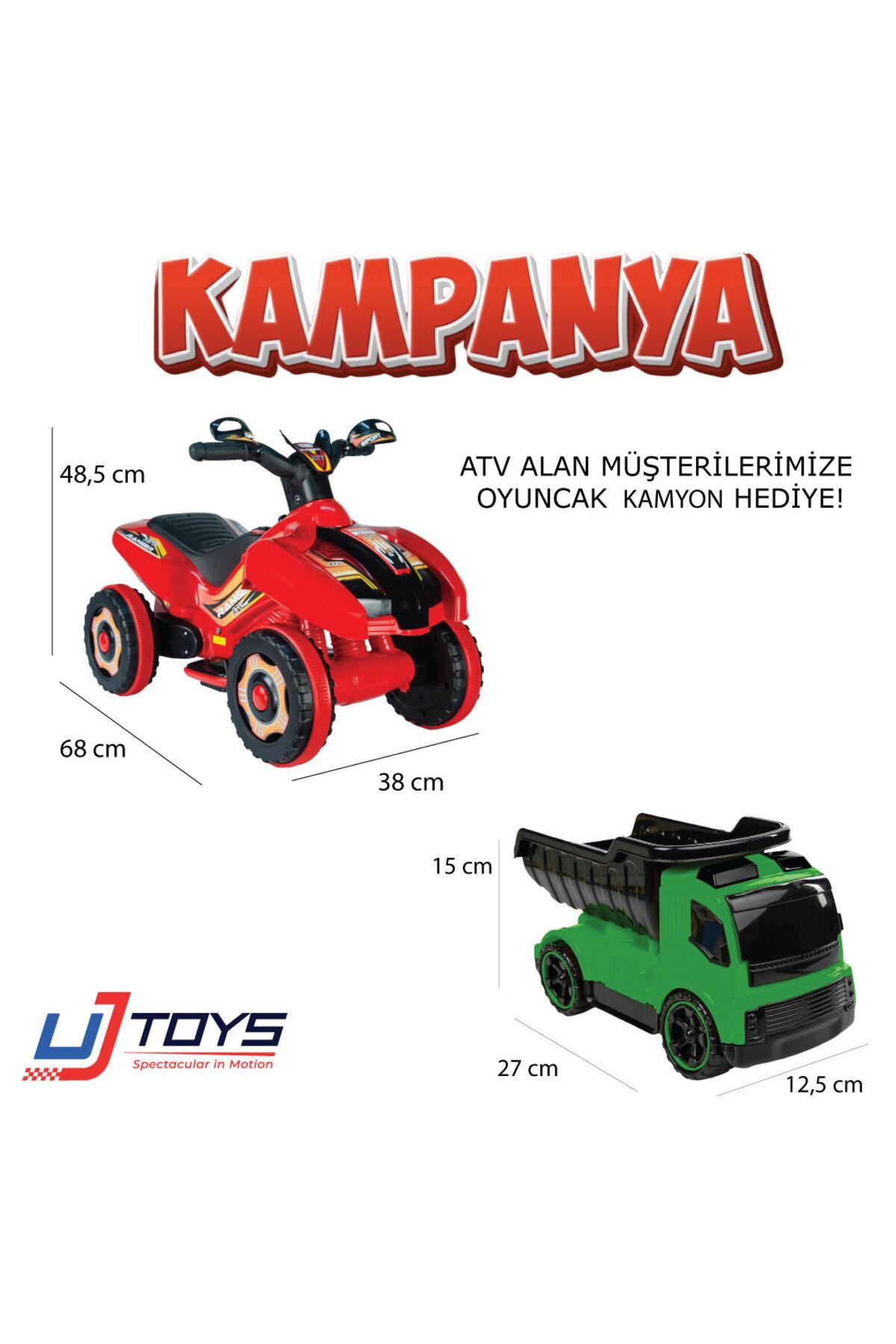 UJ Toys UJTOYS 6V ATV OYUNCAK KAMYON