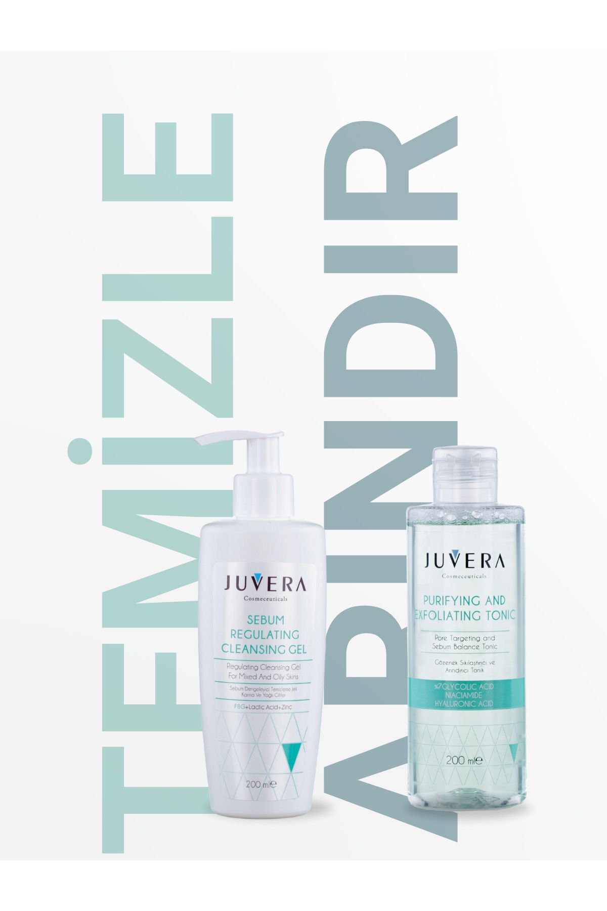 JUVERA Cosmeceuticals Yağlı Ve Akneye Eğilimli Ciltler Için Temizleme Jeli Ve Gözenek Sıkılaştırıcı Arındırıcı Tonik-6