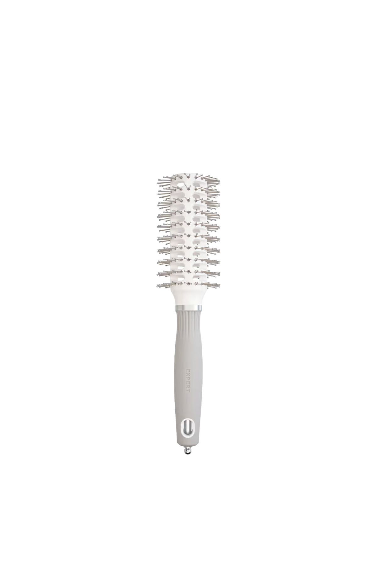Brush Blowout Vent Double Bristles White Gray Blow Dry Brush 30mm Olivia Garden