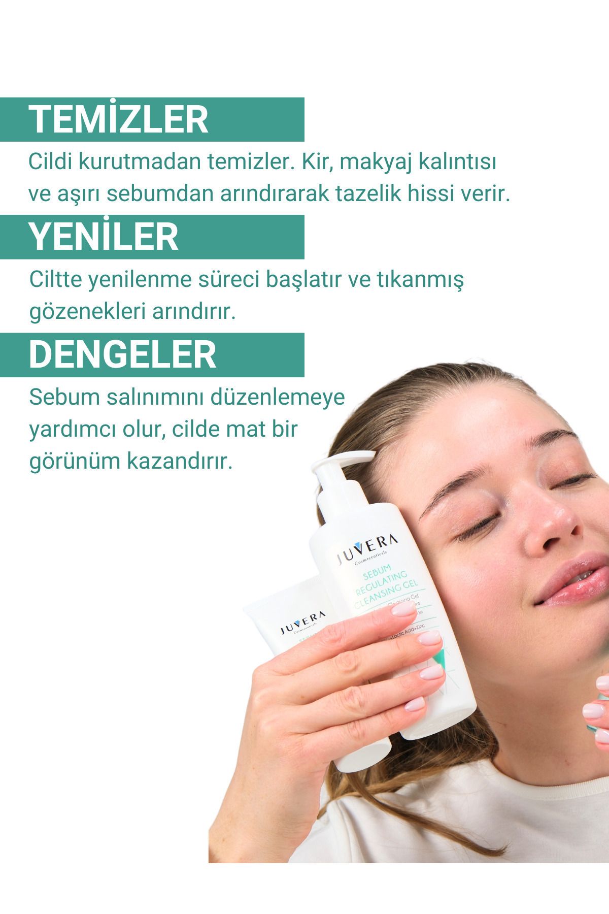 JUVERA Cosmeceuticals Yağlı Ve Akneye Eğilimli Ciltler Için Temizleme Jeli Ve Gözenek Sıkılaştırıcı Arındırıcı Tonik-5