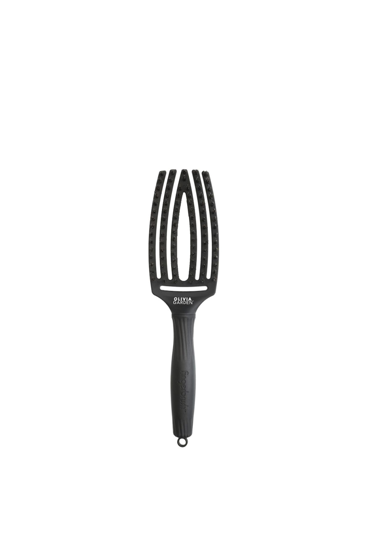 Fingerbrush Care Iconic Boar Nylon Full Black M Brush Olivia Garden