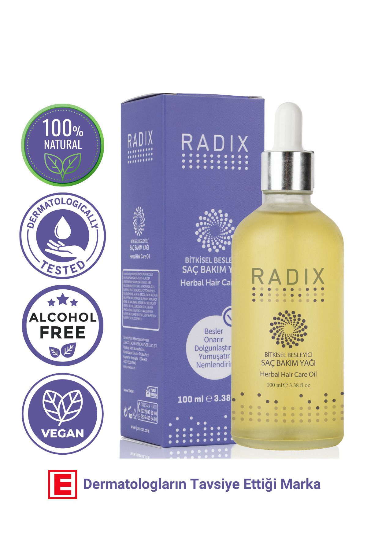 Radix %100 Bitkisel Saç Bakım Yağı Kompleksi - Herbal Hair Care Oil 100ml-2