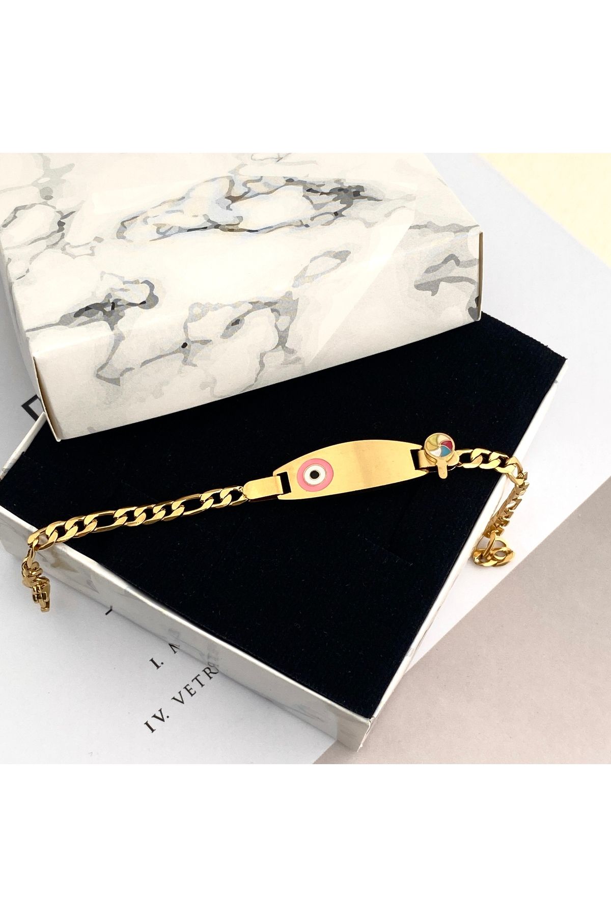 Kyver-Gold Baby Bracelet and Imprint - 316L Stainless Steel Gift 4