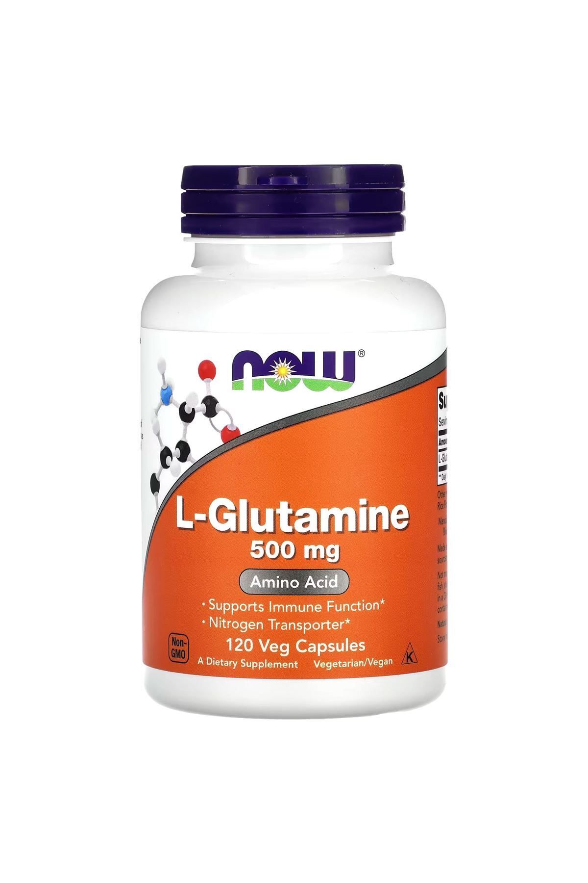 Now Foods L-Glutamine 500 mg 120 Kapsül