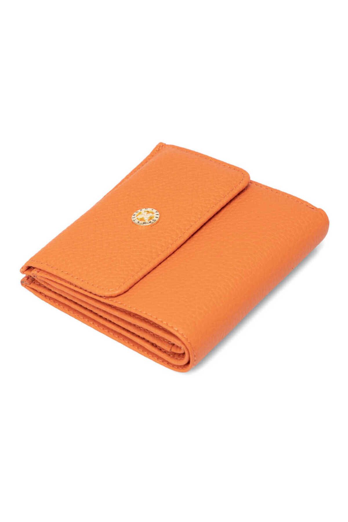 Tergan-Orange Leather Women's Wallet - S1Cb 00005627 -J35 1